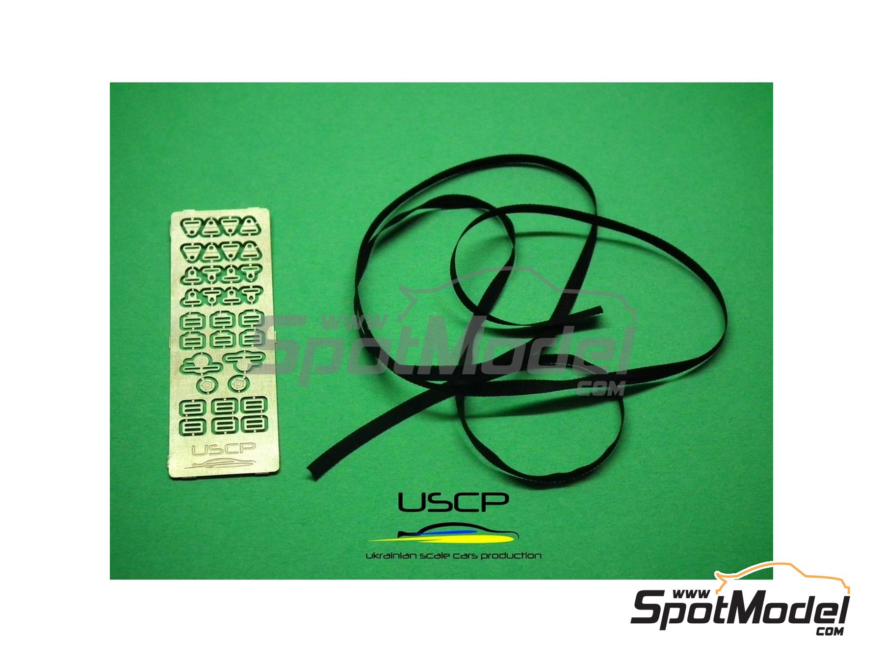 Image 2: Racing seatbelts - black | Seatbelts in 1/24 scale manufactured by USCP (ref.&nbsp;24A015)