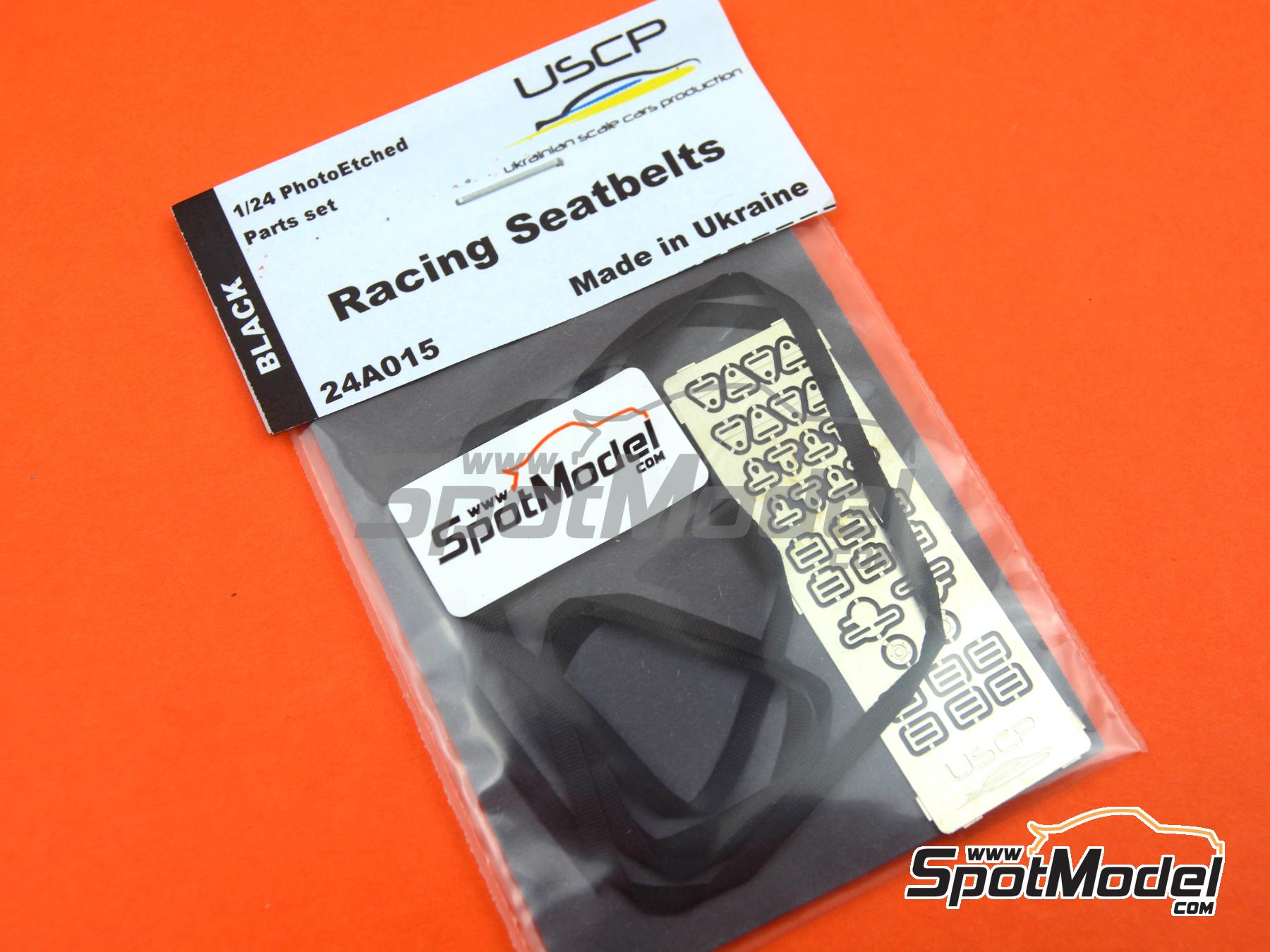 Image 6: Racing seatbelts - black | Seatbelts in 1/24 scale manufactured by USCP (ref.&nbsp;24A015)
