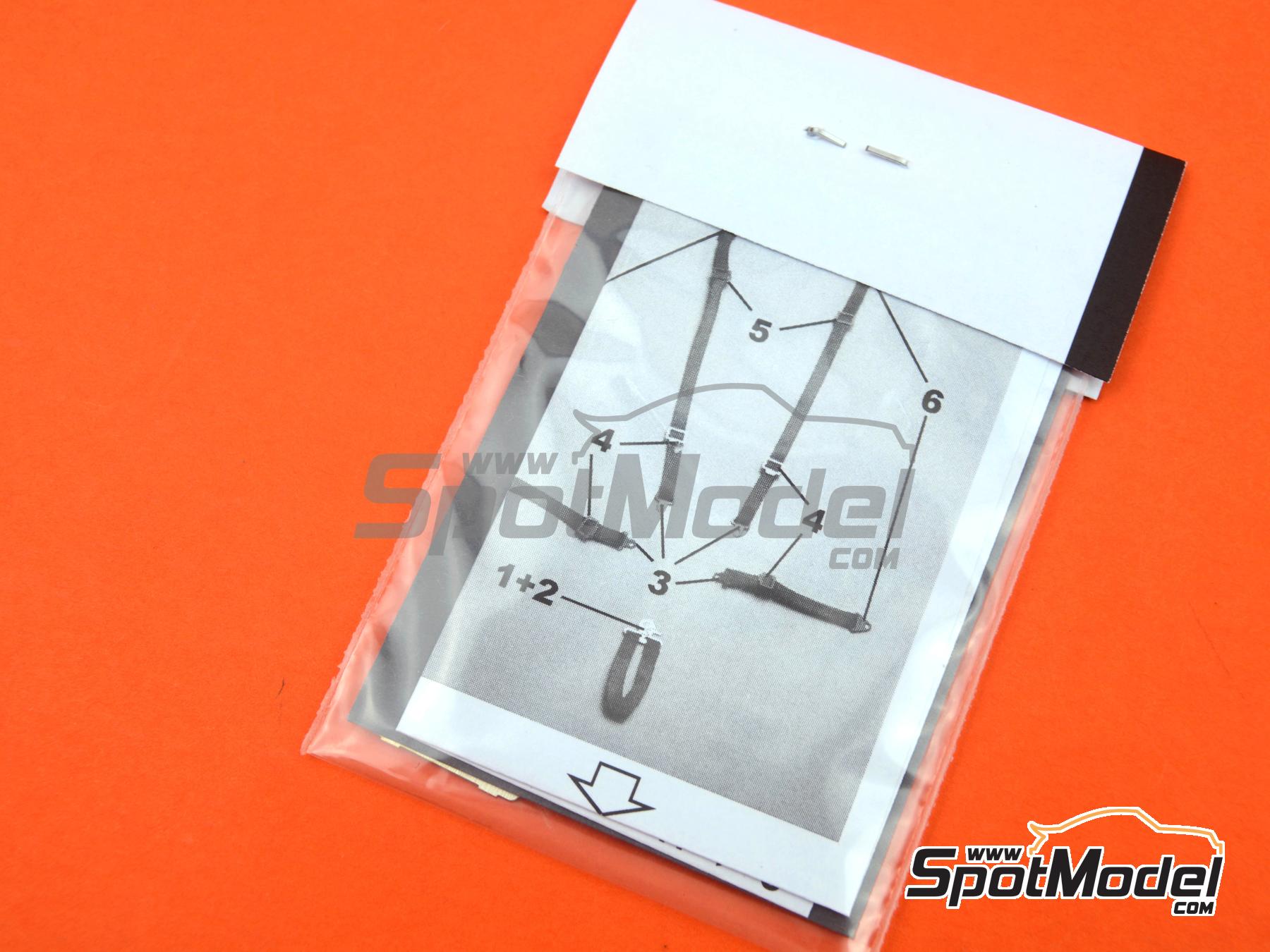 Image 7: Racing seatbelts - black | Seatbelts in 1/24 scale manufactured by USCP (ref.&nbsp;24A015)