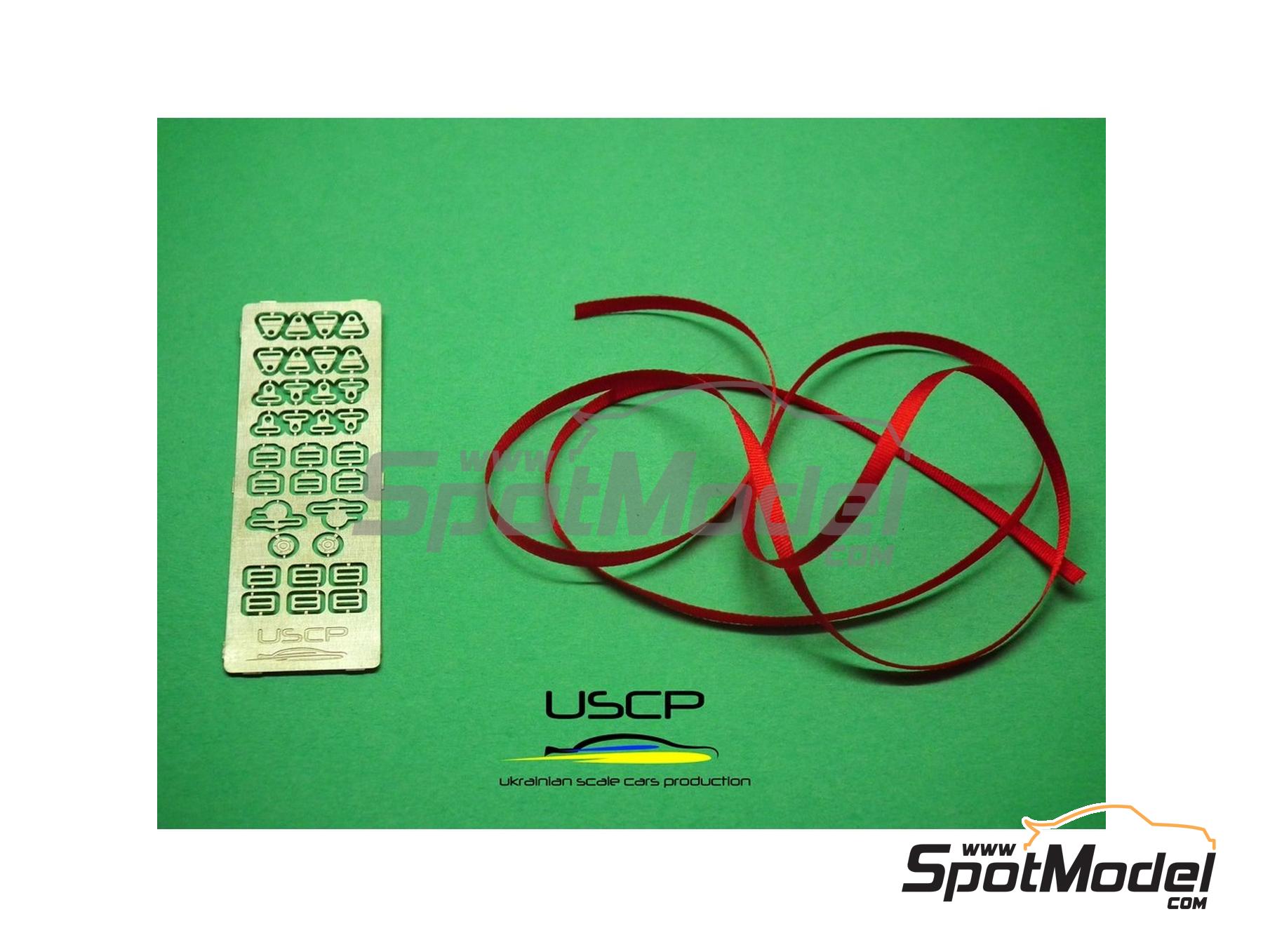 Image 3: Red racing seatbelts | Seatbelts in 1/24 scale manufactured by USCP (ref.&nbsp;24A016)