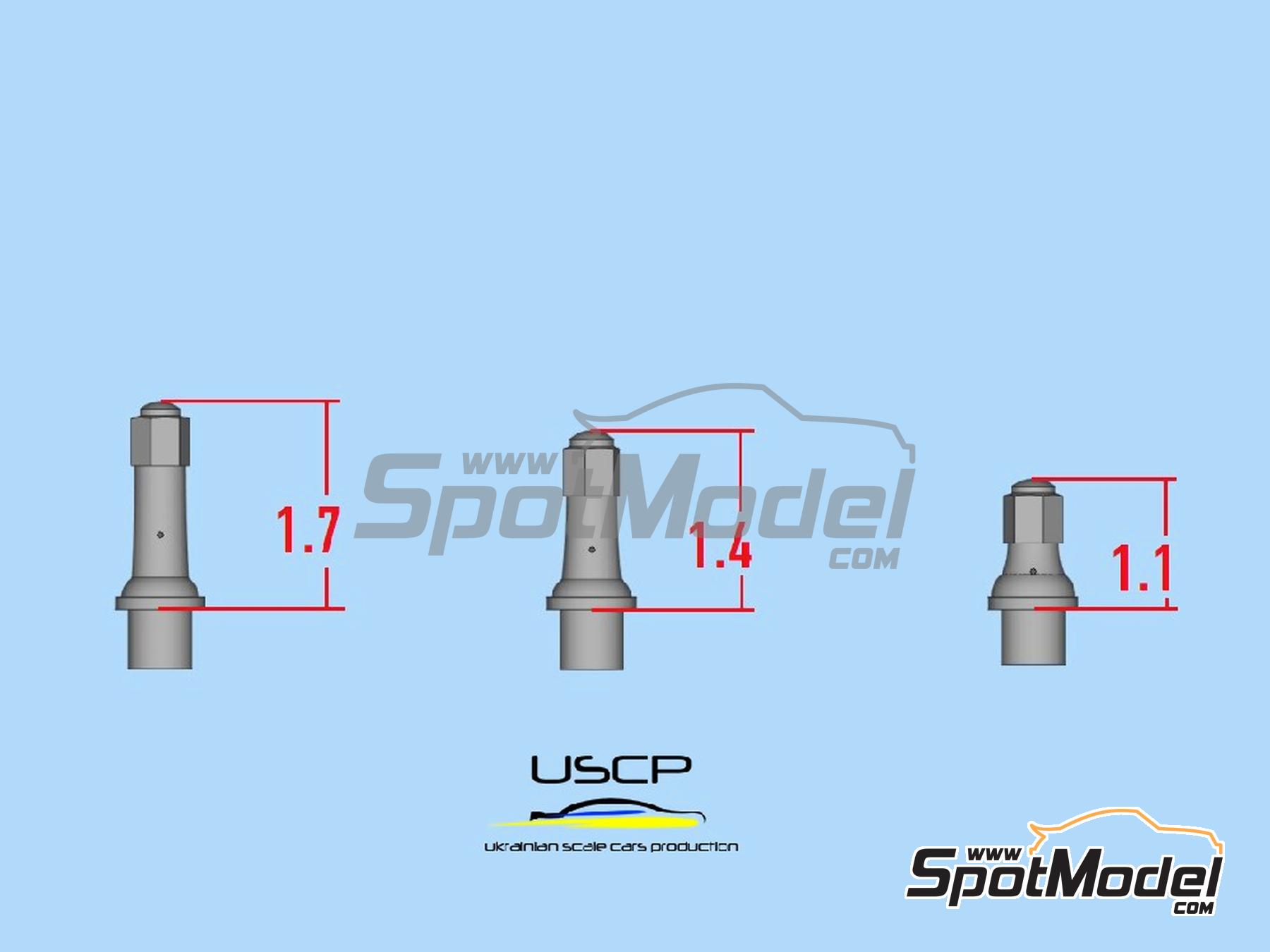 Image 2: V&aacute;lvulas de rueda | Detalle en escala&nbsp;1/24 fabricado por USCP (ref.&nbsp;24A071)