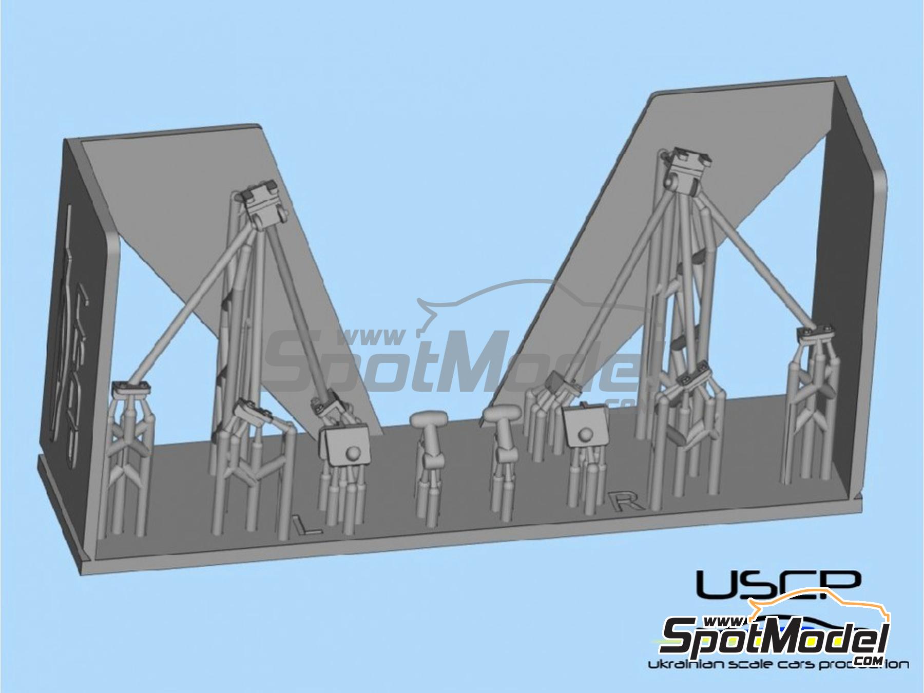 Image 5: Soportes de capó para Abarth 695 | Detalle en escala 1/24 fabricado por USCP (ref. 24A092)