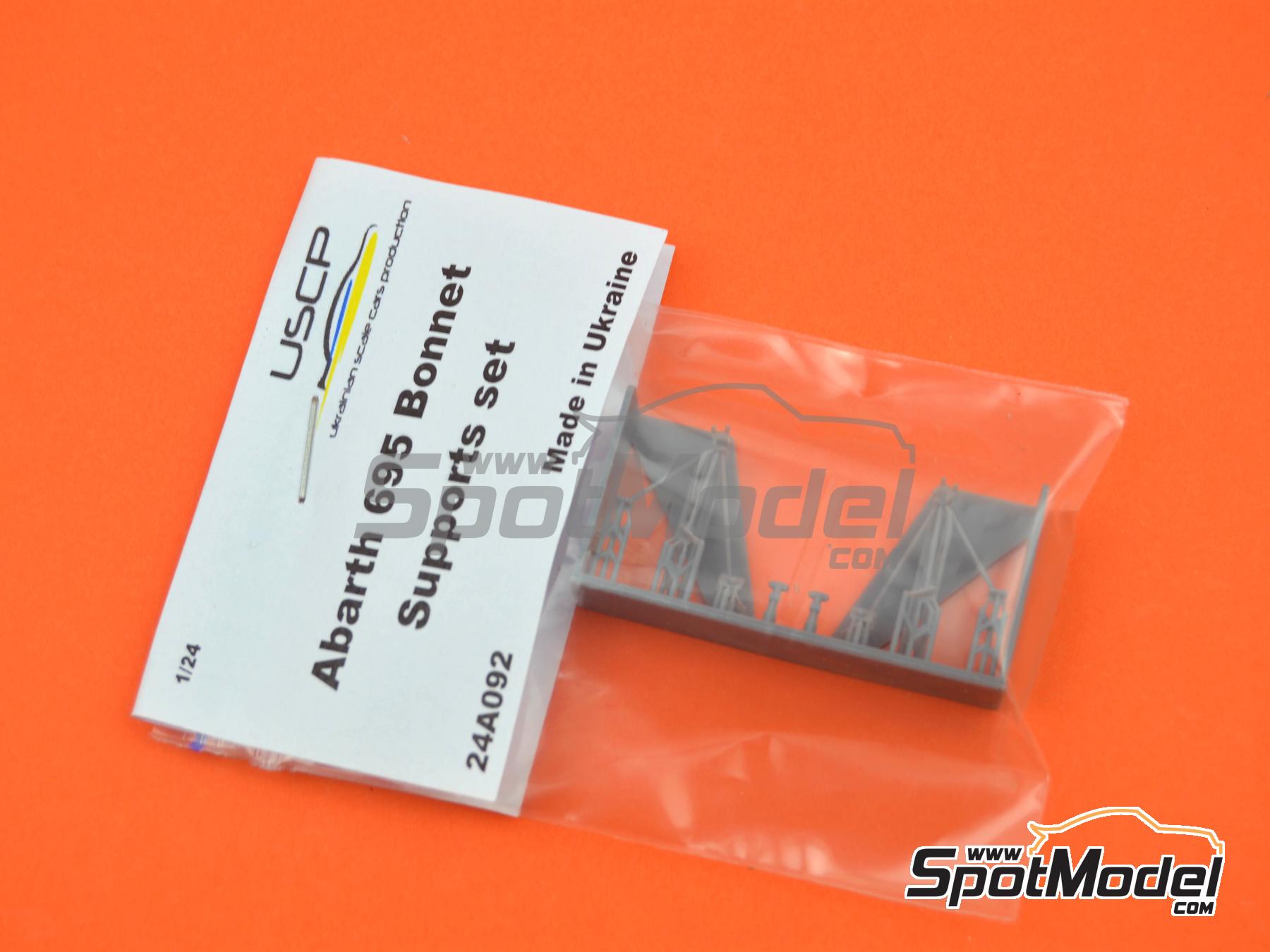 Image 7: Soportes de capó para Abarth 695 | Detalle en escala 1/24 fabricado por USCP (ref. 24A092)