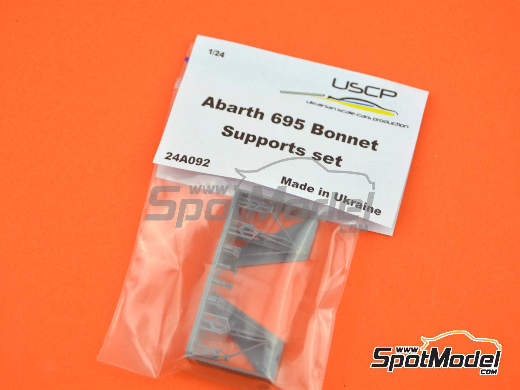 Image 8: Soportes de capó para Abarth 695 | Detalle en escala 1/24 fabricado por USCP (ref. 24A092)