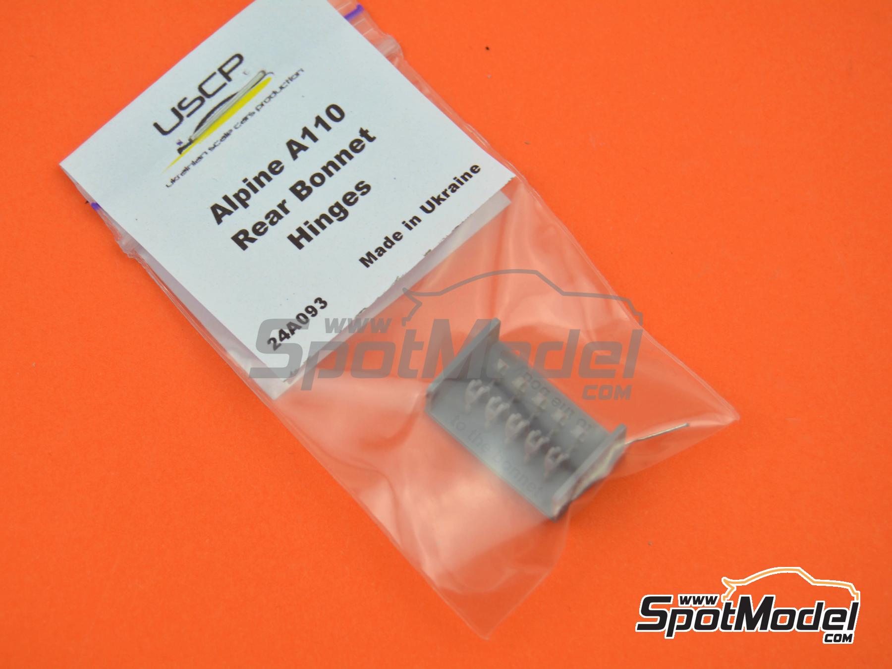 Image 4: Alpine A110 - Bisagras cap&oacute; motor | Detalle en escala&nbsp;1/24 fabricado por USCP (ref.&nbsp;24A093)