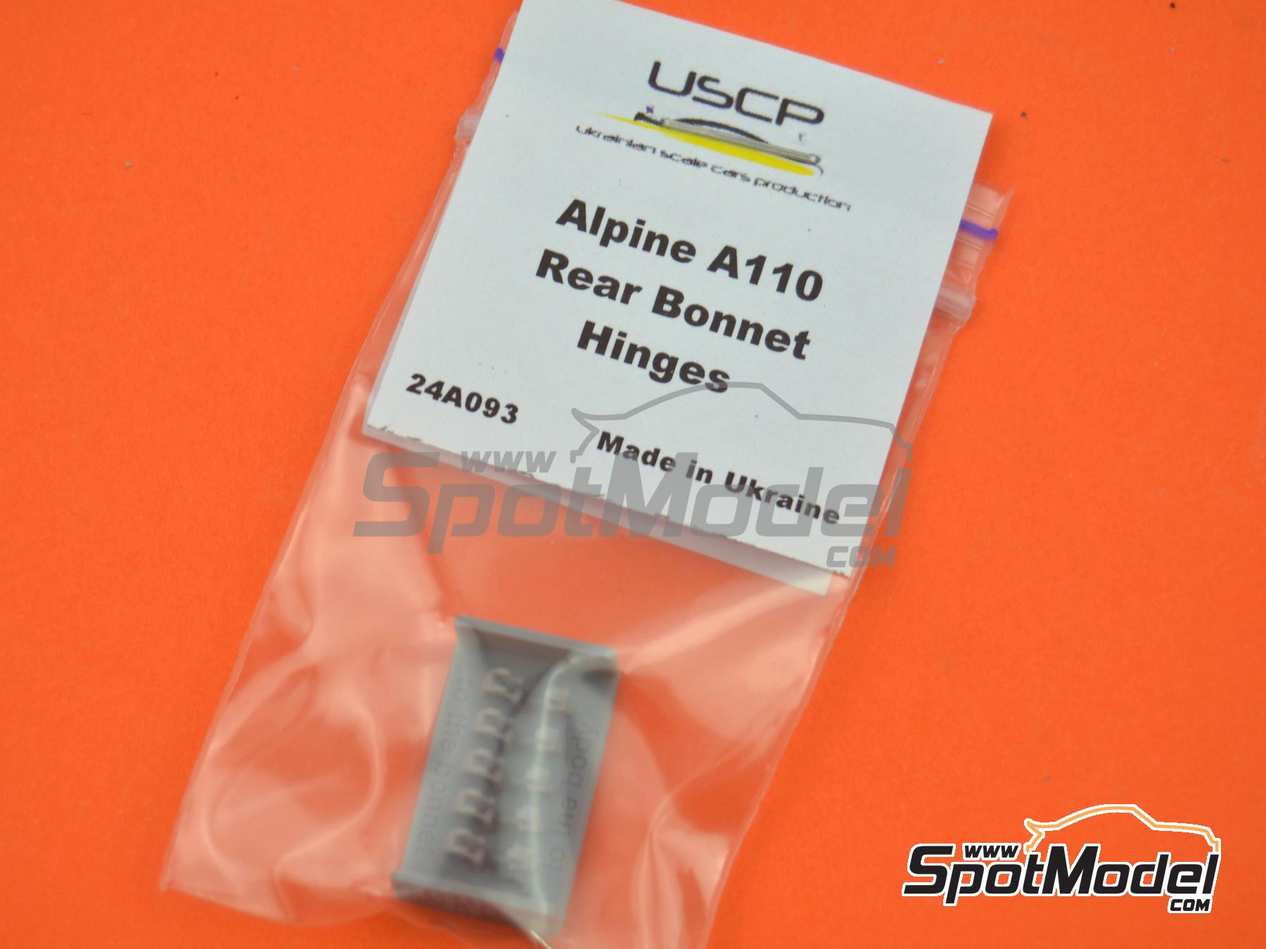 Image 5: Alpine A110 - Bisagras cap&oacute; motor | Detalle en escala&nbsp;1/24 fabricado por USCP (ref.&nbsp;24A093)