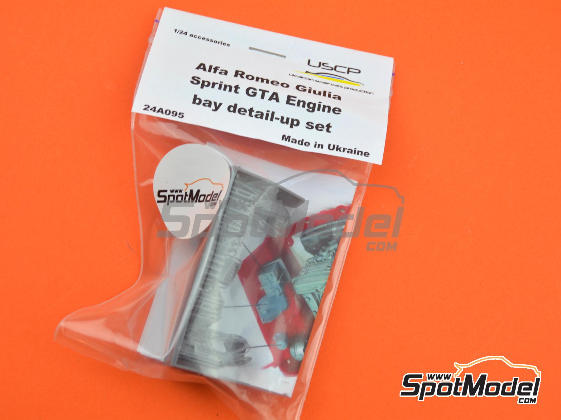 Image 7: Alfa Romeo Giulia Sprint GTA - Engine bay detail-up | Detail up set in 1/24 scale manufactured by USCP (ref.&nbsp;24A095)