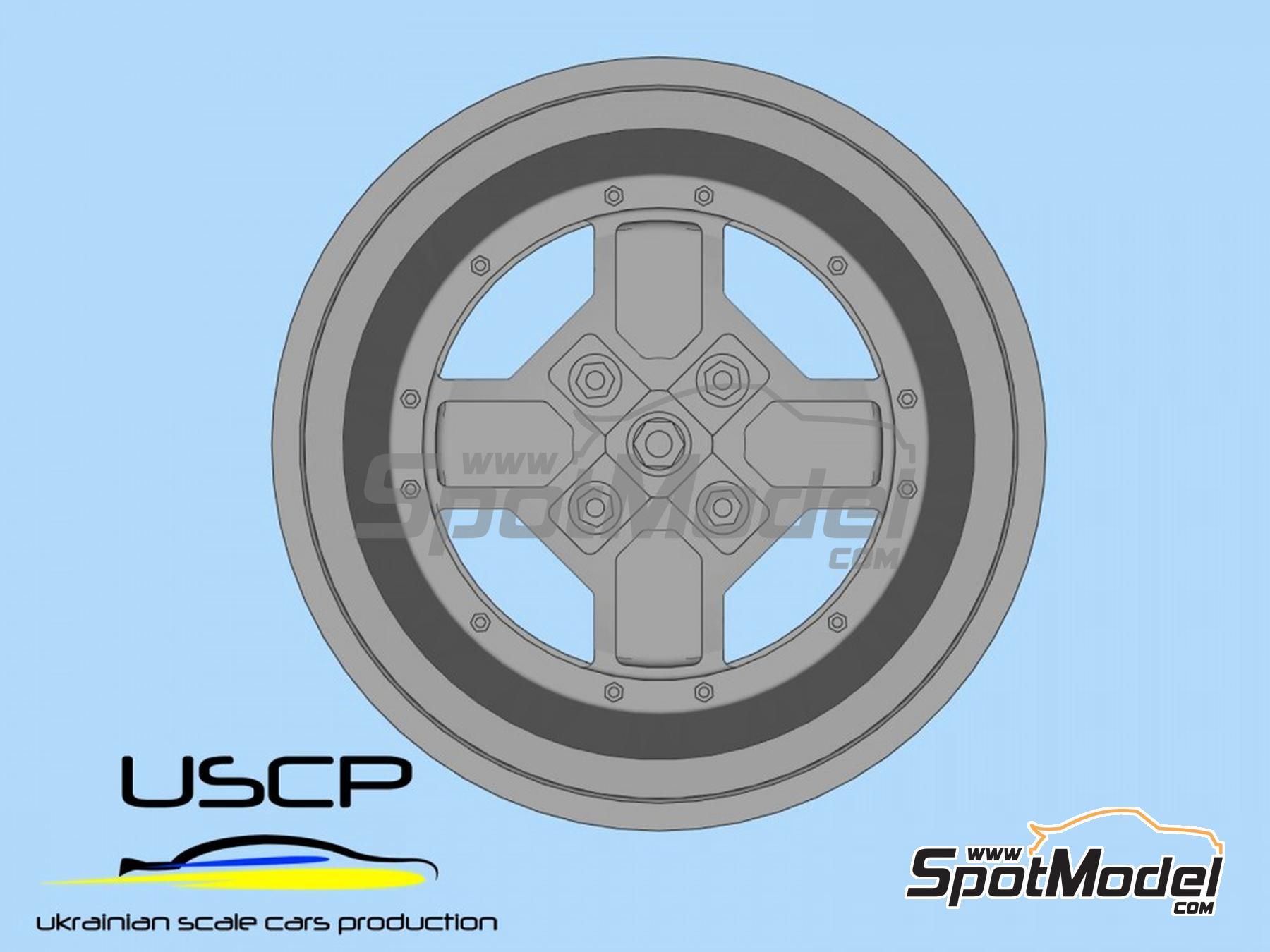 Image 2: Abarth 131 Rally 14 inch | Rims and tyres set in 1/24 scale manufactured by USCP (ref. 24P001)