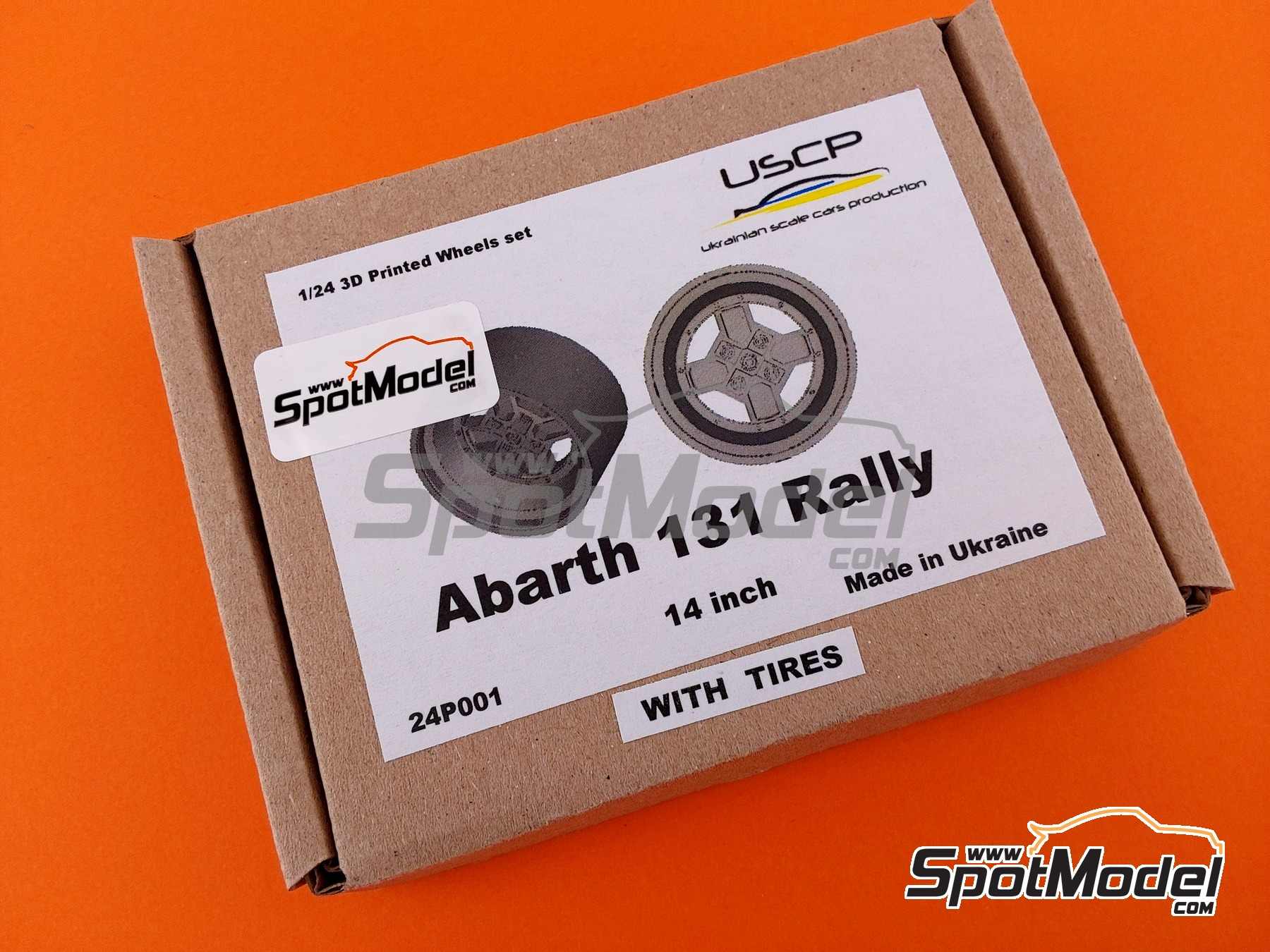 Image 5: Abarth 131 Rally 14 inch | Rims and tyres set in 1/24 scale manufactured by USCP (ref. 24P001)