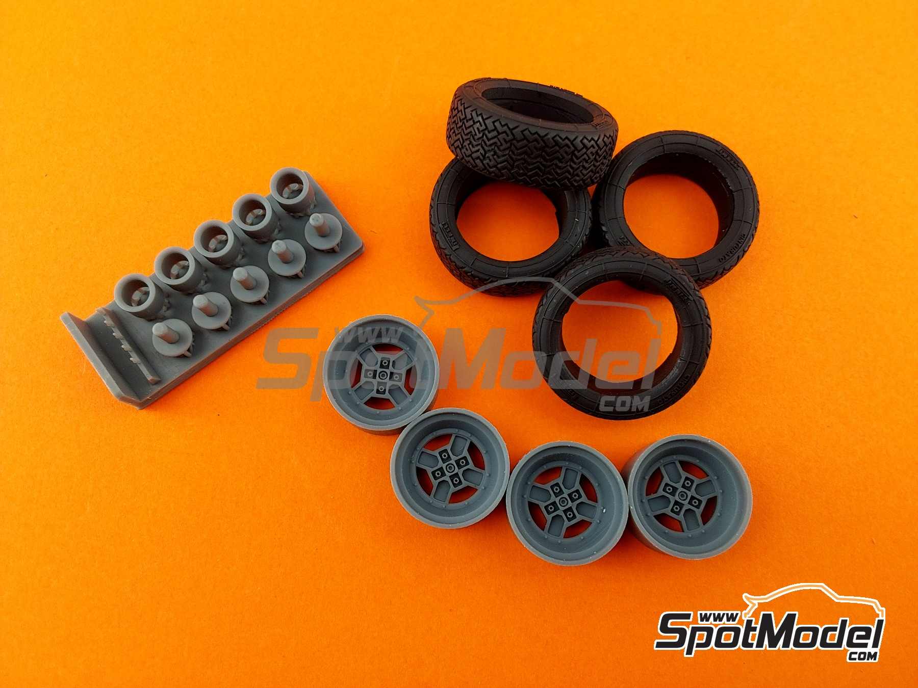 Image 6: Abarth 131 Rally 14 inch | Rims and tyres set in 1/24 scale manufactured by USCP (ref. 24P001)