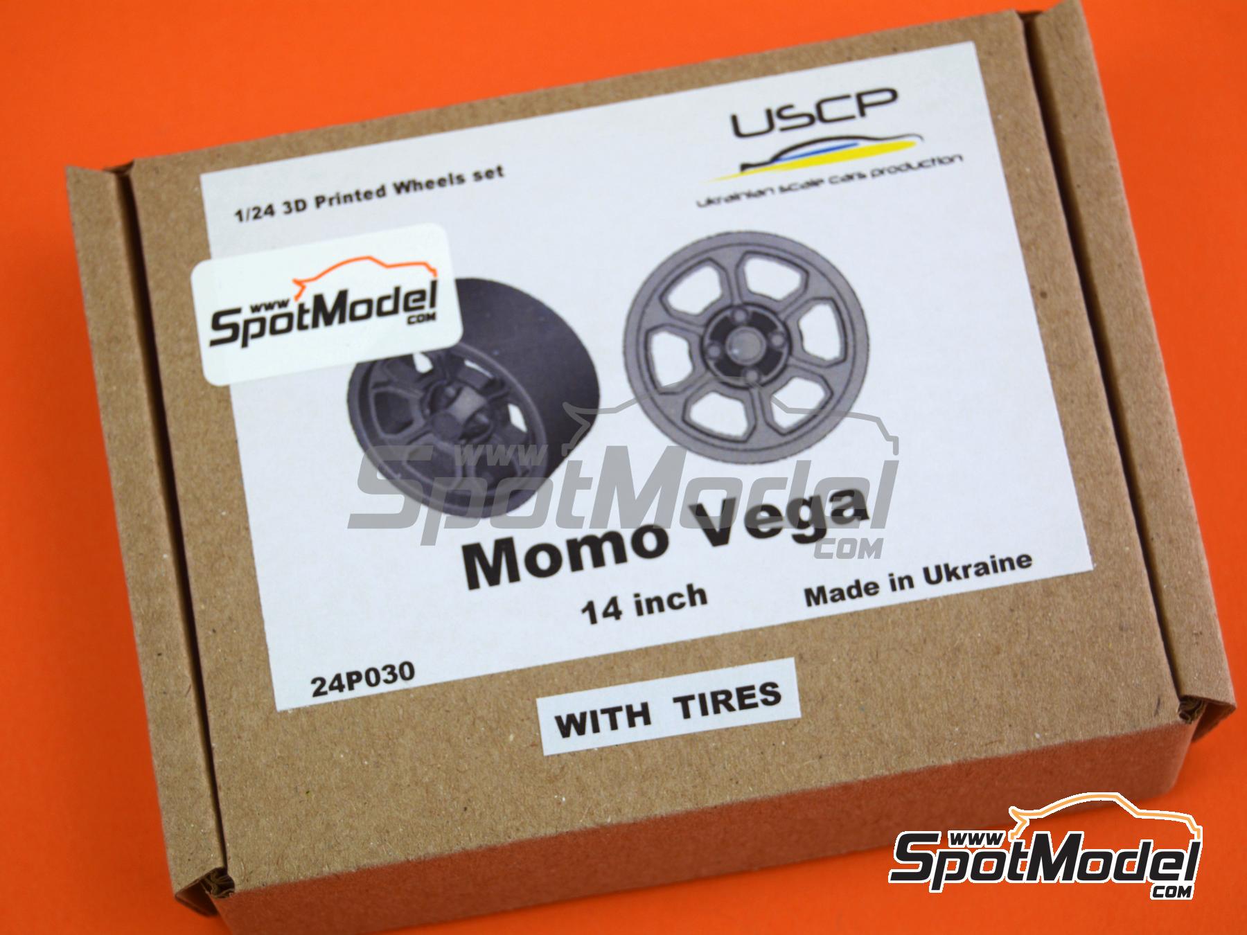 Image 5: Momo Vega 14 inch | Rims and tyres set in 1/24 scale manufactured by USCP (ref.&nbsp;24P030)