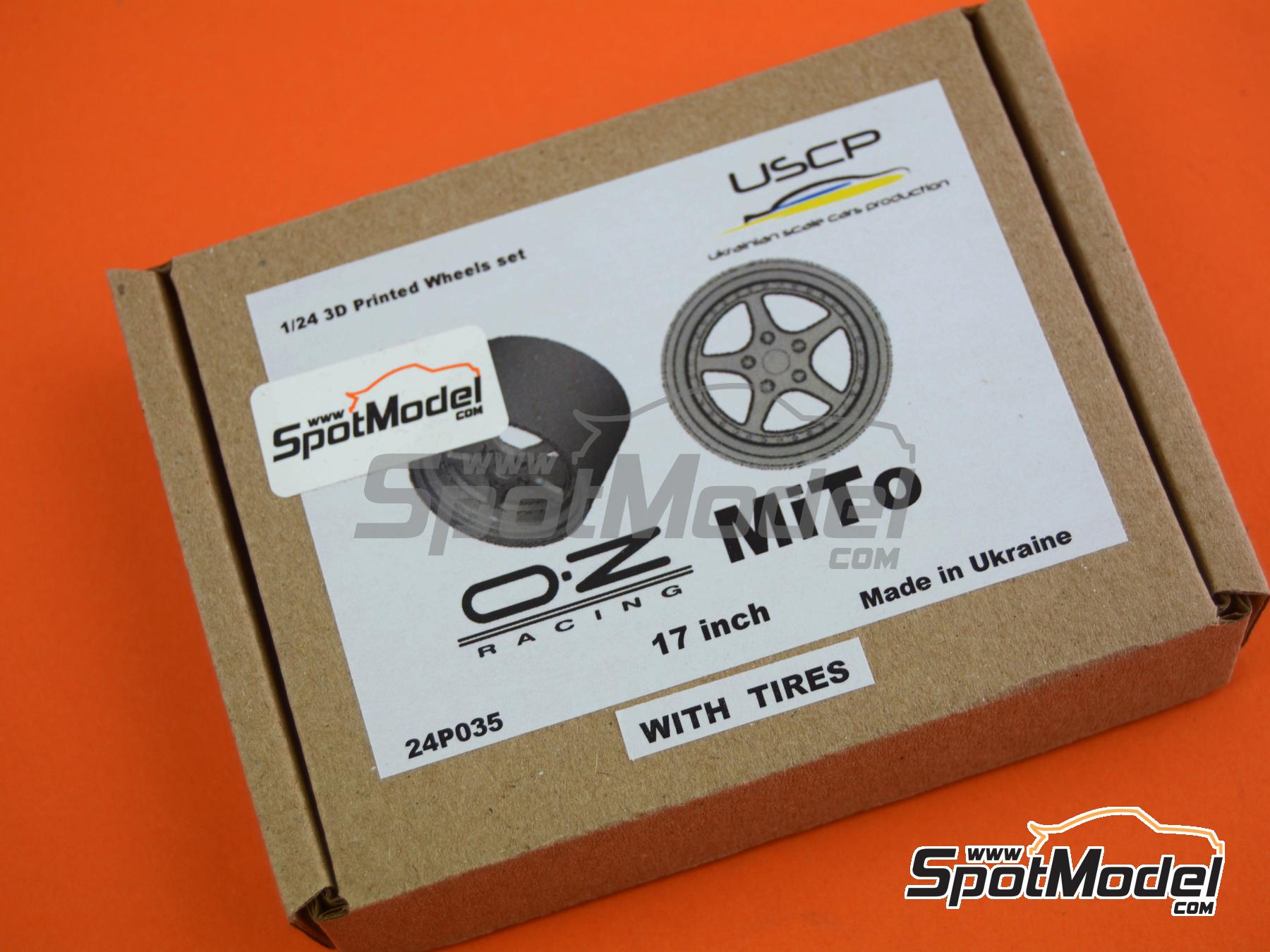 Image 4: OZ Mito 17 inch | Rims and tyres set in 1/24 scale manufactured by USCP (ref. 24P035)