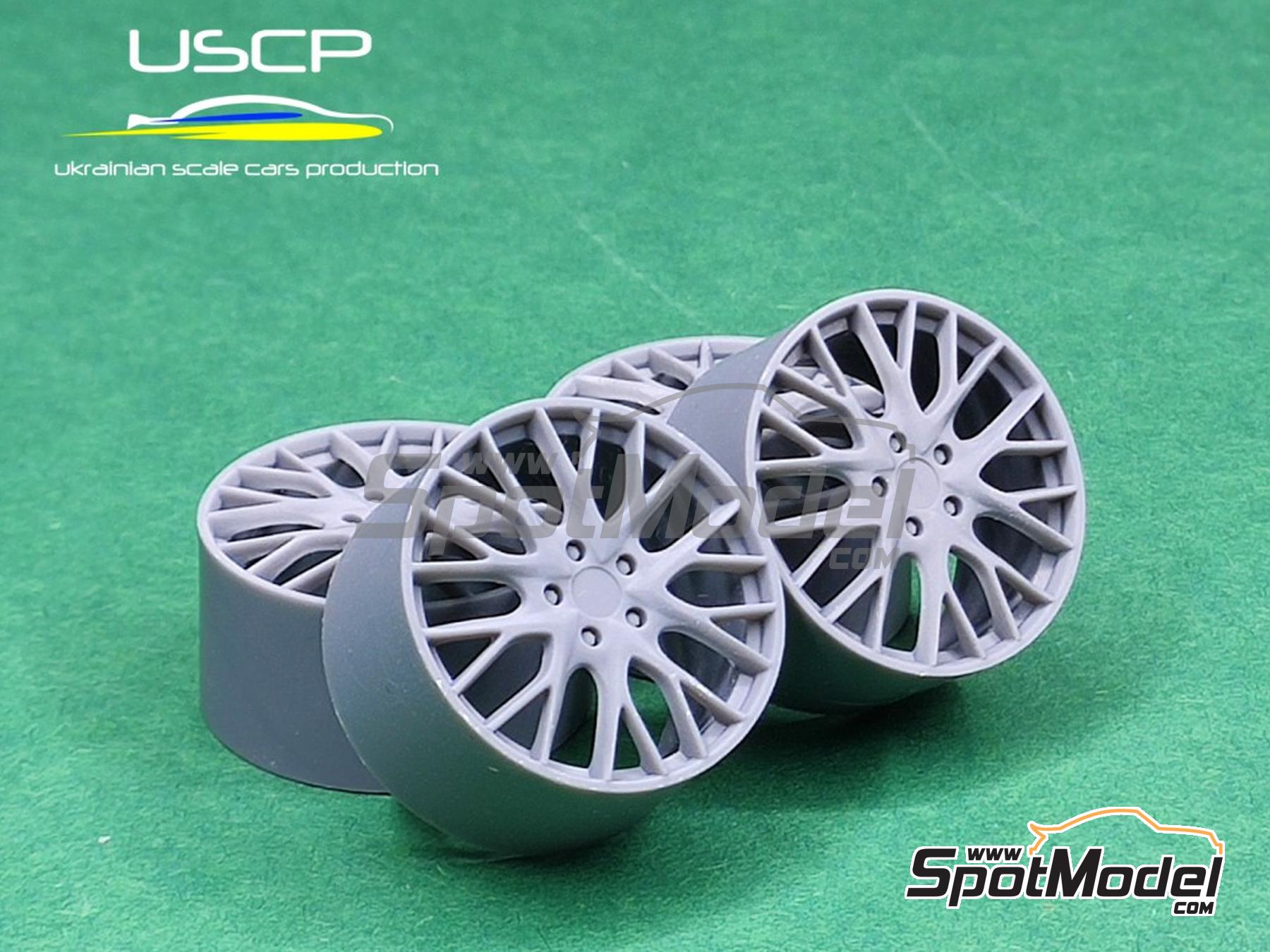 Image 1: Porsche Panamera Sport Design 21 pulgadas | Set de llantas y neum&aacute;ticos en escala&nbsp;1/24 fabricado por USCP (ref.&nbsp;24P037)