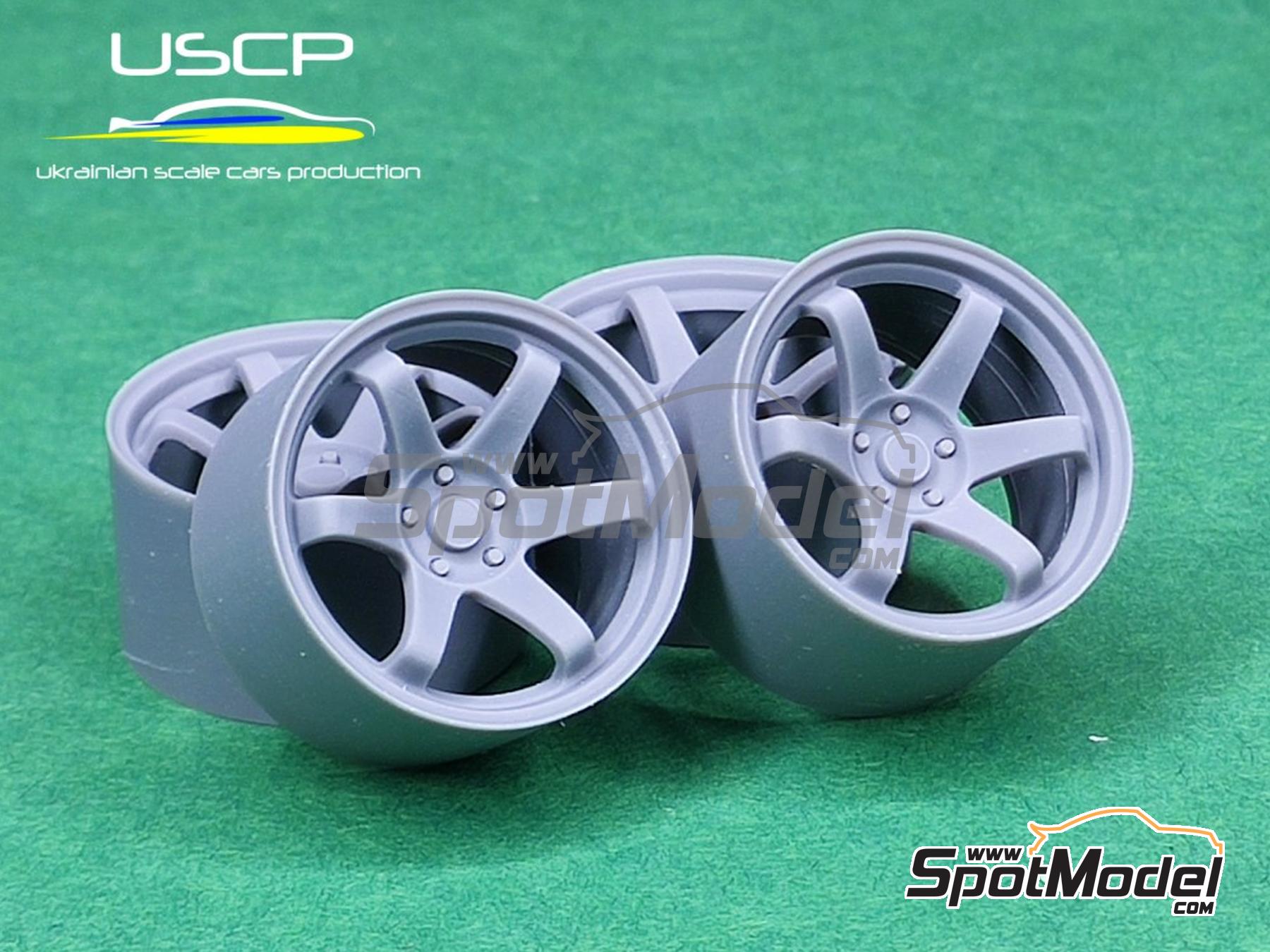 USCP 24P042: Rims and tyres set 1/24 scale - Rota IK-R 19 inch - 4 ...