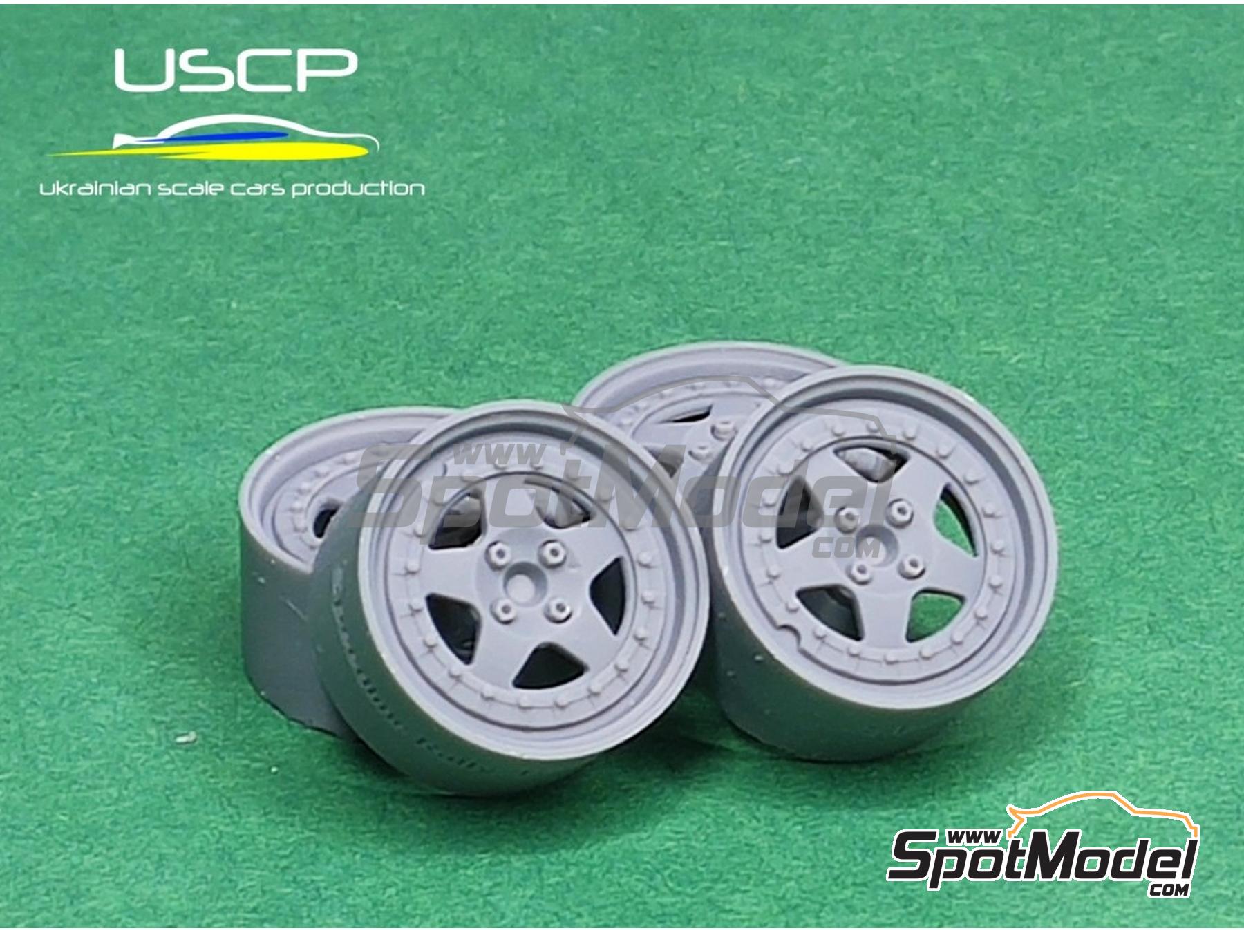 Image 1: Speedline Rally 16 inches | Rims and tyres set in 1/24 scale manufactured by USCP (ref.&nbsp;24P048)