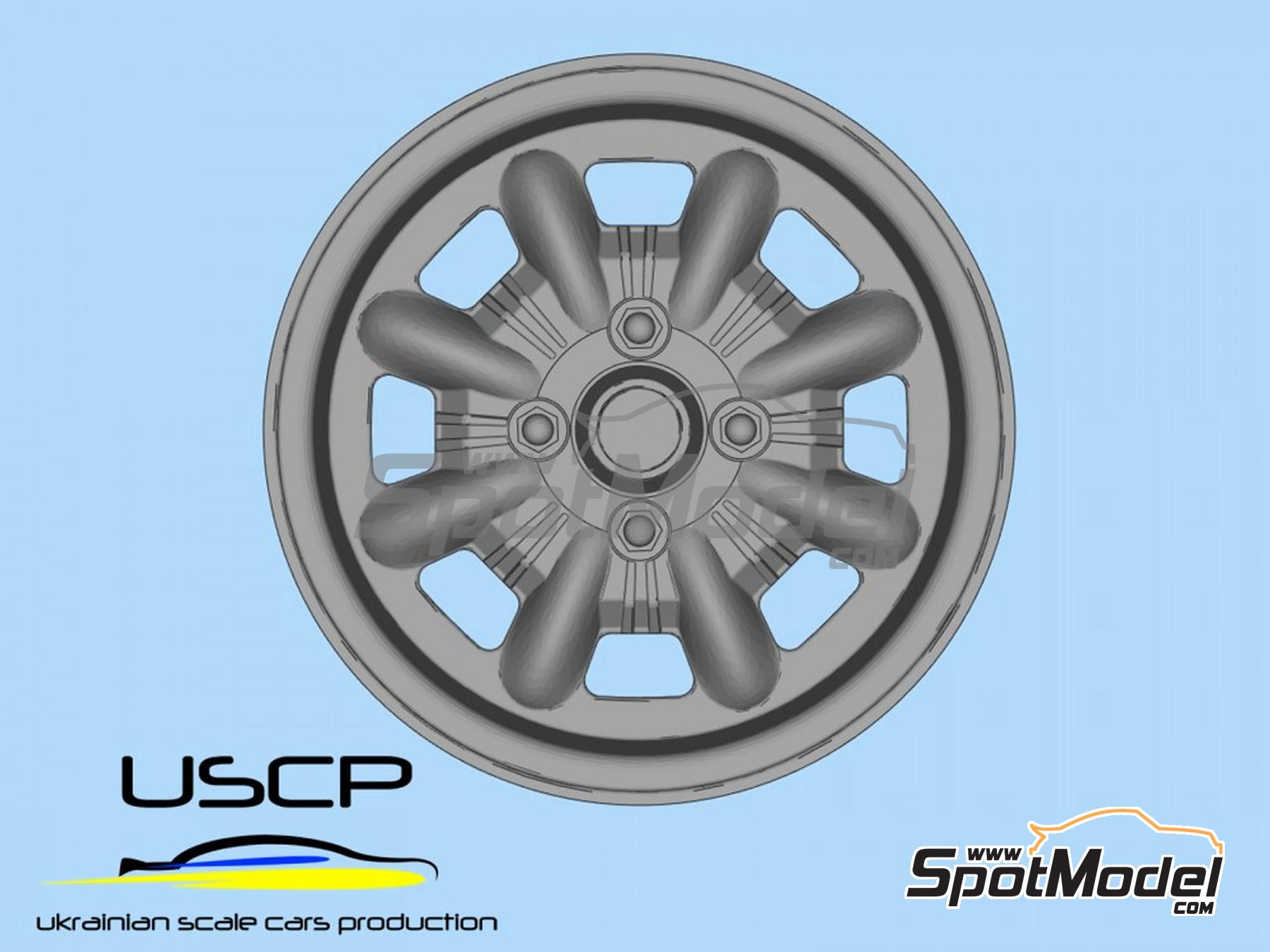 Image 2: Minilite Double Fin 14 pulgadas | Set de llantas y neum&aacute;ticos en escala&nbsp;1/24 fabricado por USCP (ref.&nbsp;24P049)