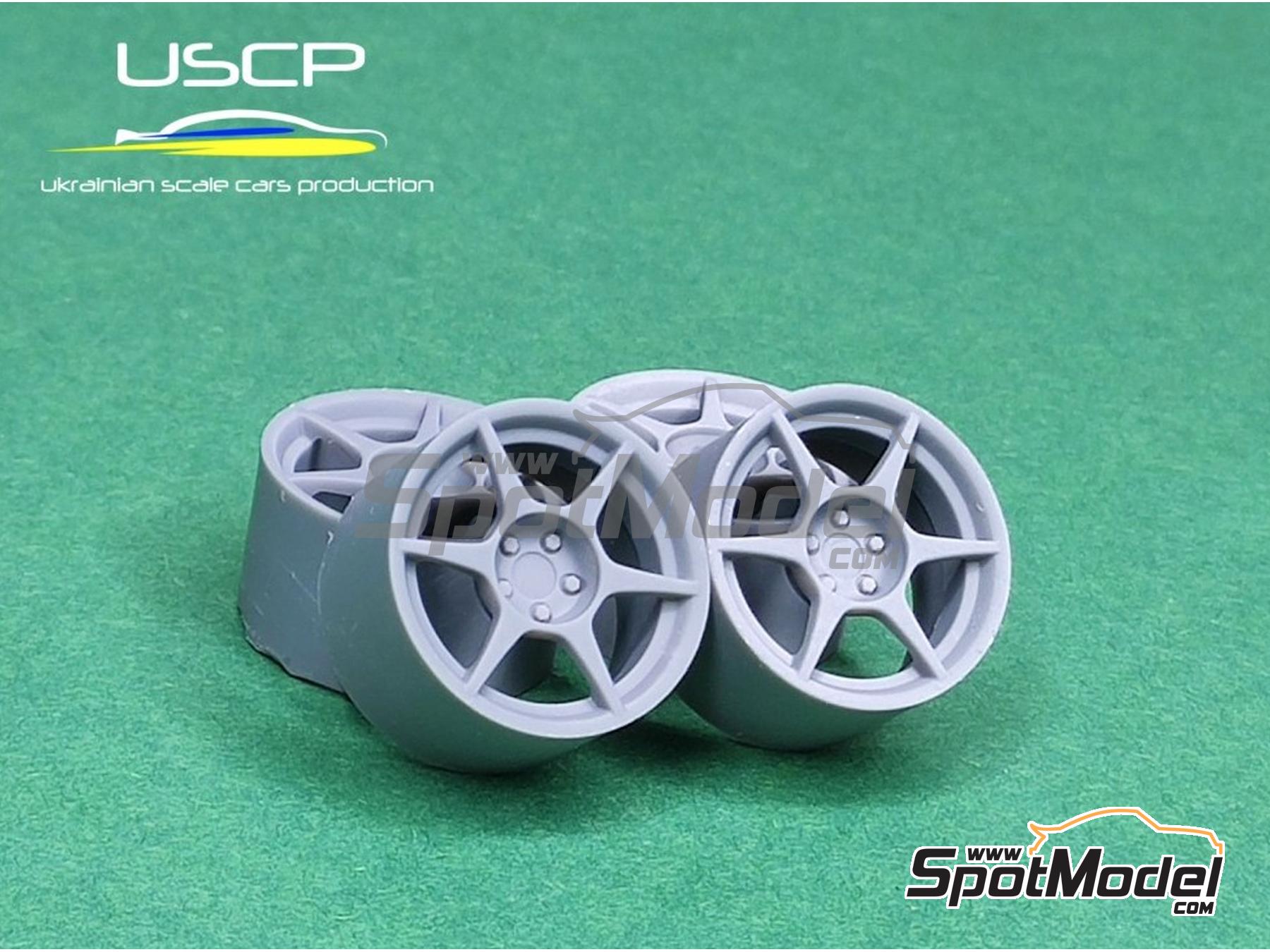 Image 1: Kosei Buddy Club P1-Racing 17 pulgadas | Set de llantas y neum&aacute;ticos en escala&nbsp;1/24 fabricado por USCP (ref.&nbsp;24P068)