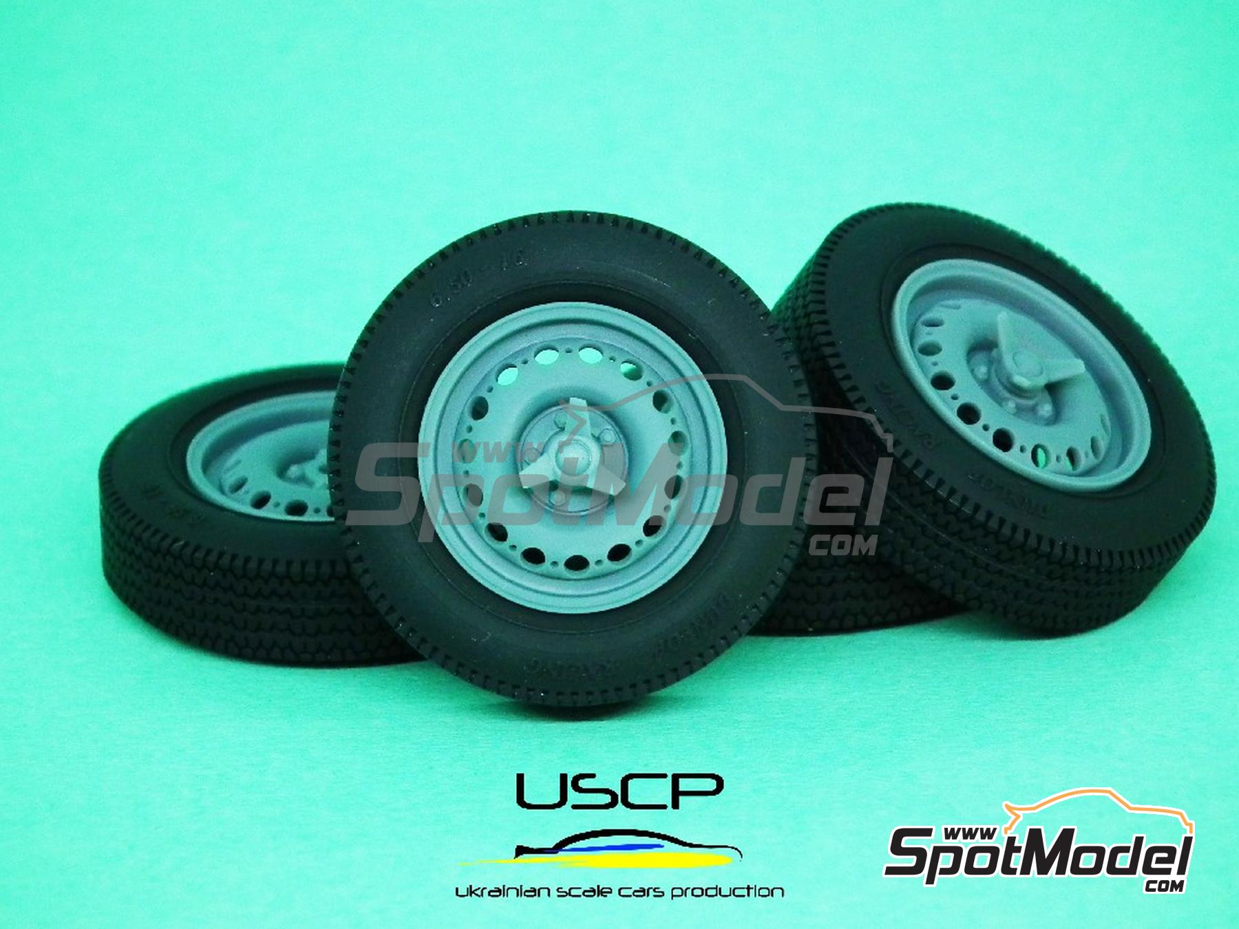 USCP 24P080: Rims and tyres set 1/24 scale - Dunlop Racing 16 inch - 4 ...