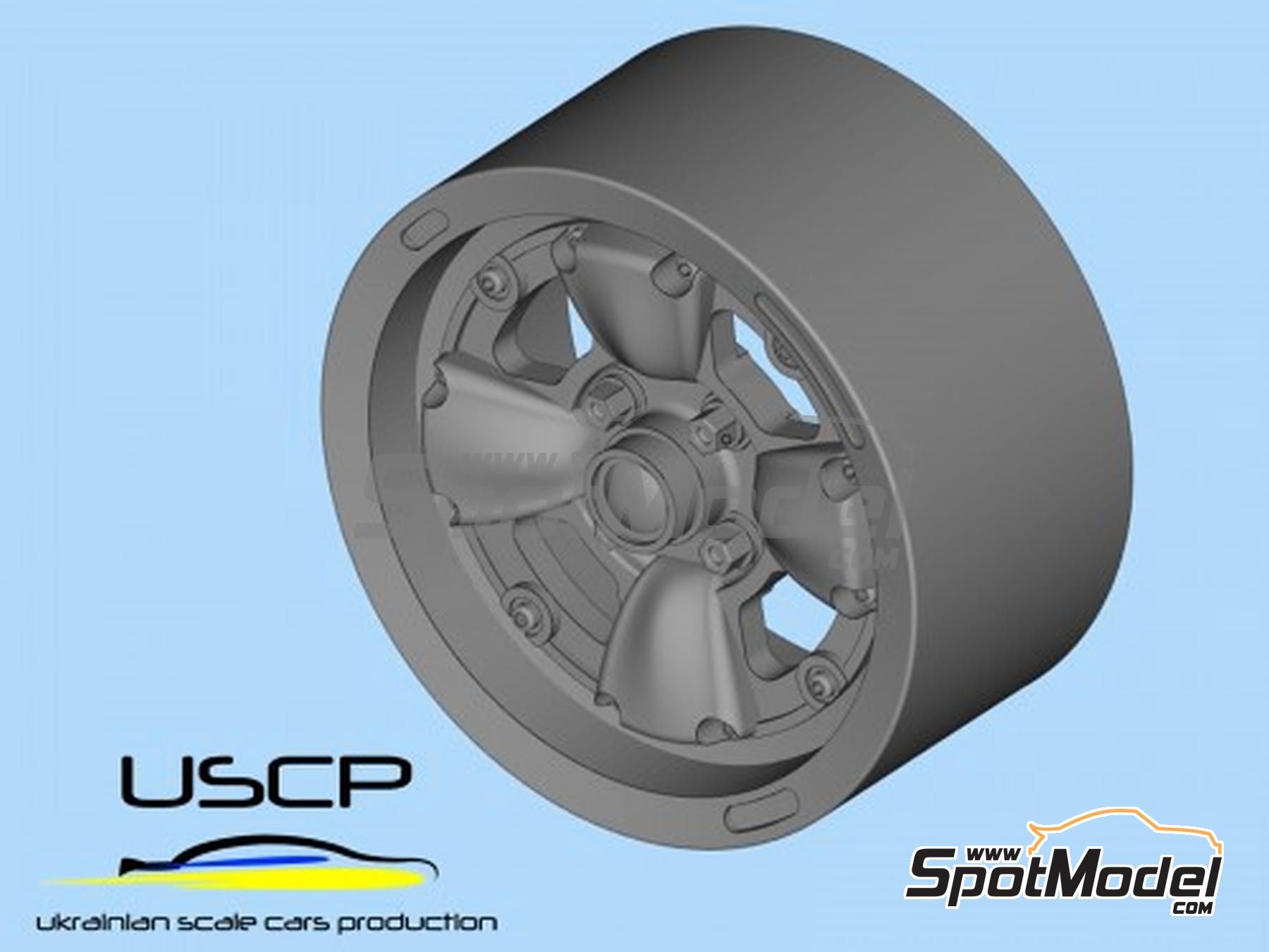Image 1: Gotti 4 spokes 14 inches | Rims and tyres set in 1/24 scale manufactured by USCP (ref.&nbsp;24P083)