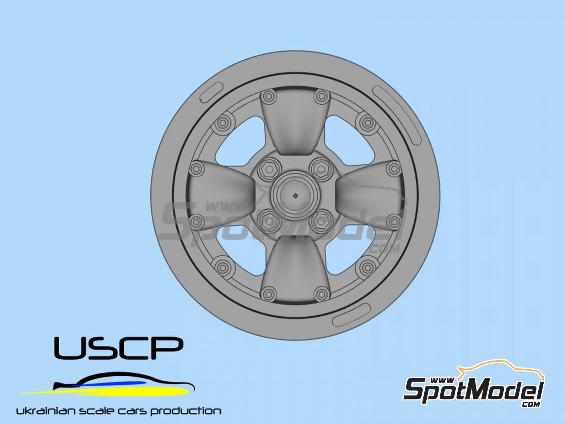 Image 2: Gotti 4 spokes 14 inches | Rims and tyres set in 1/24 scale manufactured by USCP (ref.&nbsp;24P083)