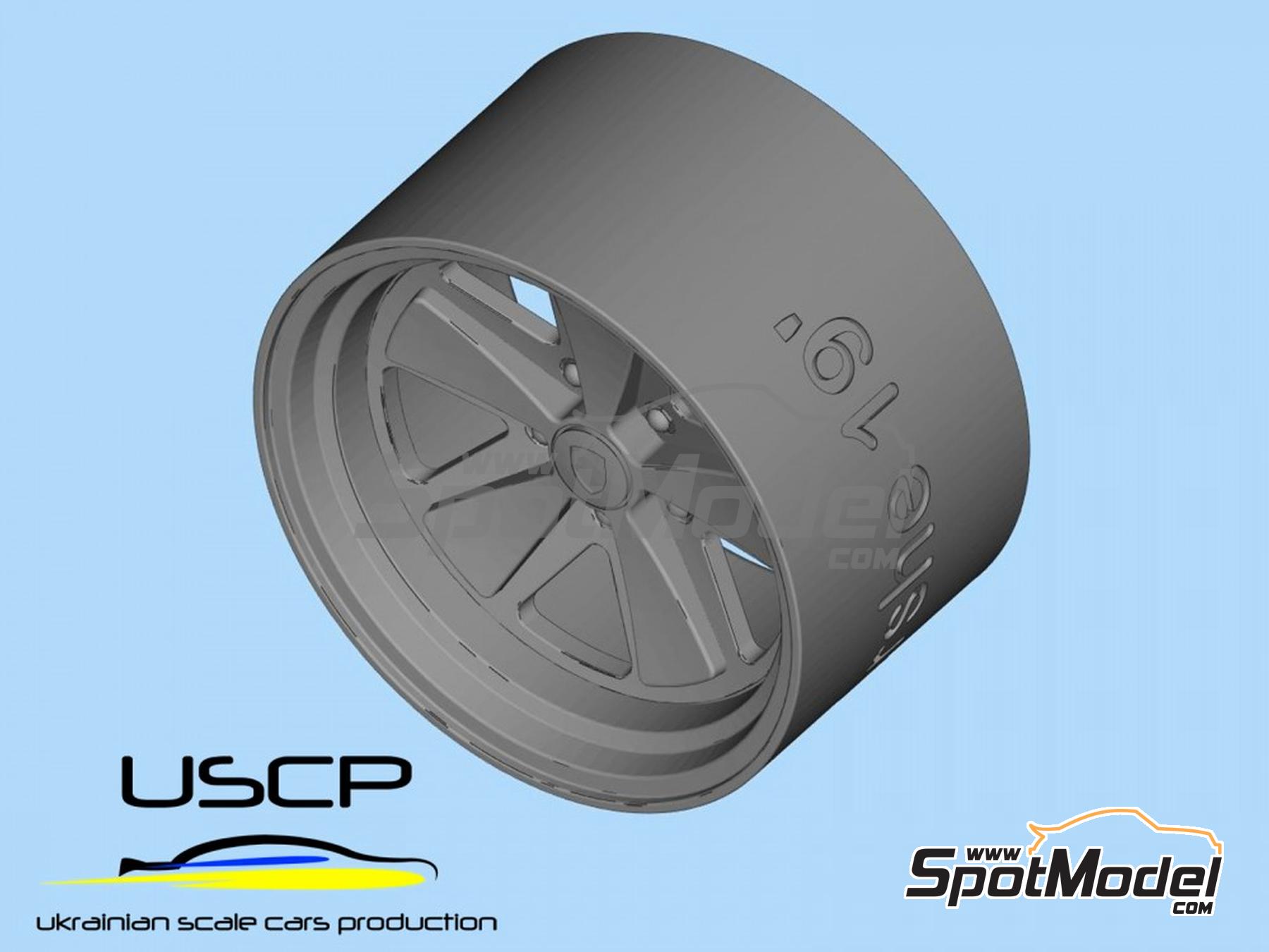 Image 1: RSR Porsche Custom 19 inch | Rims and tyres set in 1/24 scale manufactured by USCP (ref.&nbsp;24P112)