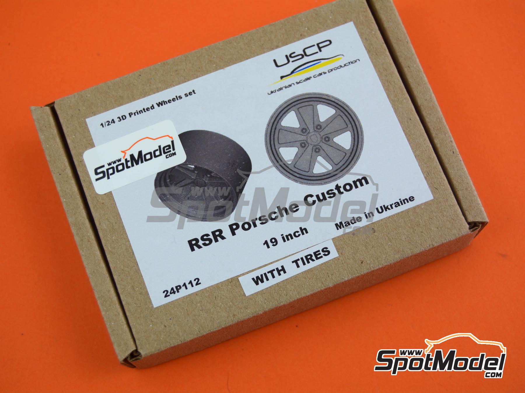 Image 4: RSR Porsche Custom 19 inch | Rims and tyres set in 1/24 scale manufactured by USCP (ref.&nbsp;24P112)