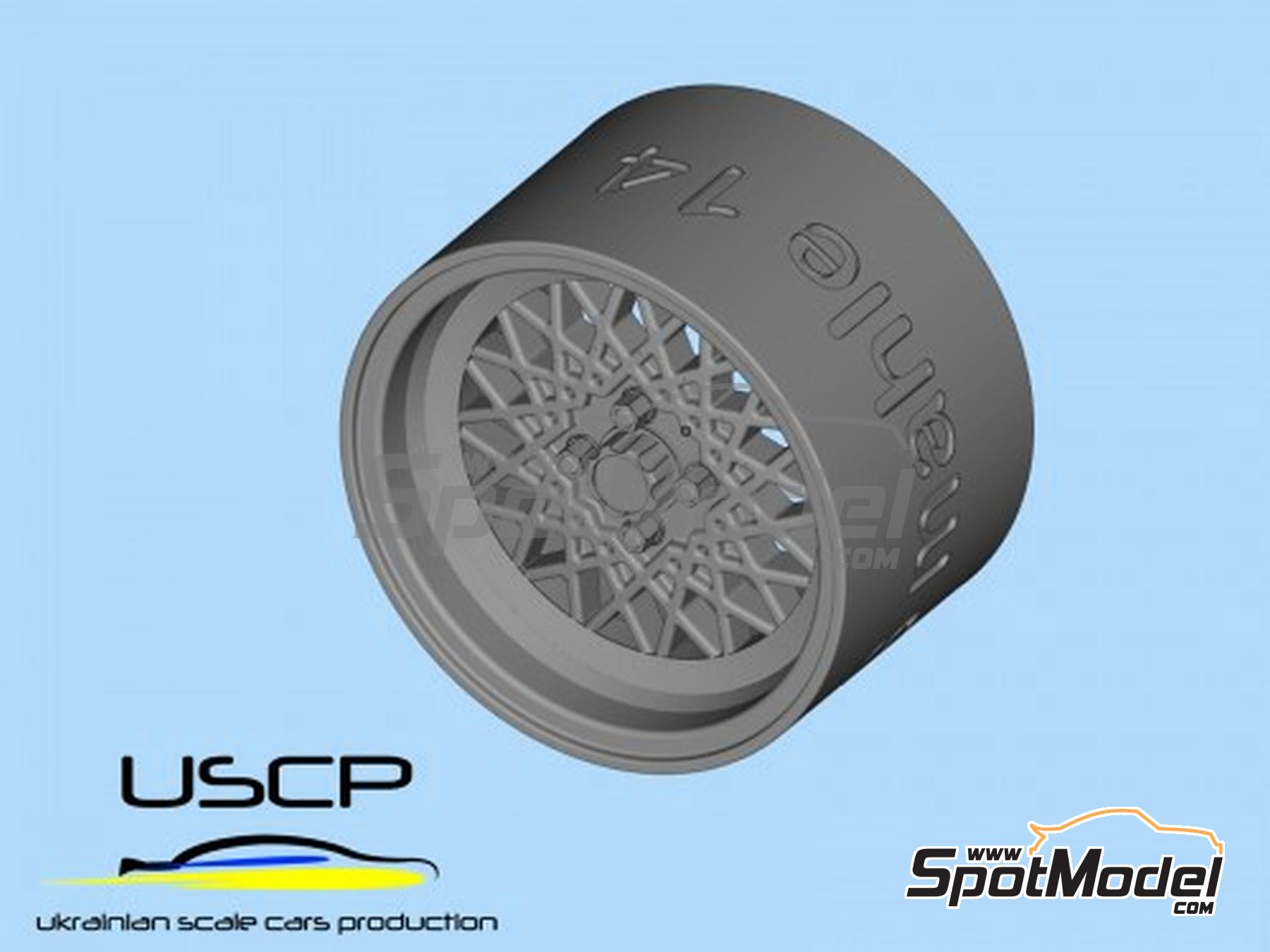 Image 1: BBS Mahle 4 bolt 14 inches | Rims and tyres set in 1/24 scale manufactured by USCP (ref. 24P121)