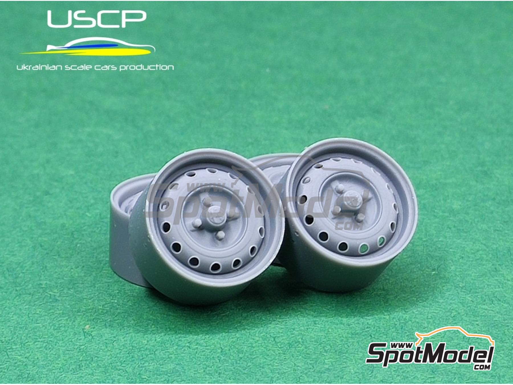 Image 1: Alfa Romeo steel rims 14 inch | Rims and tyres set in 1/24 scale manufactured by USCP (ref.&nbsp;24P166)