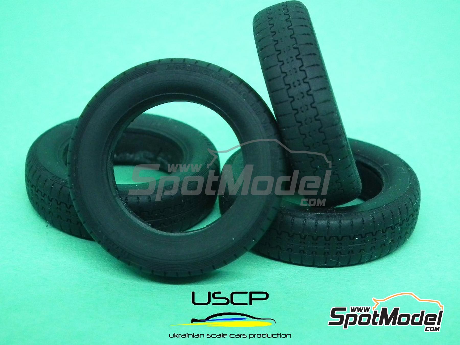 Image 4: Jaguar E-type Llantas de radios y neumáticos de 15 pulgadas | Set de llantas y neumáticos en escala 1/24 fabricado por USCP (ref. 24P171)