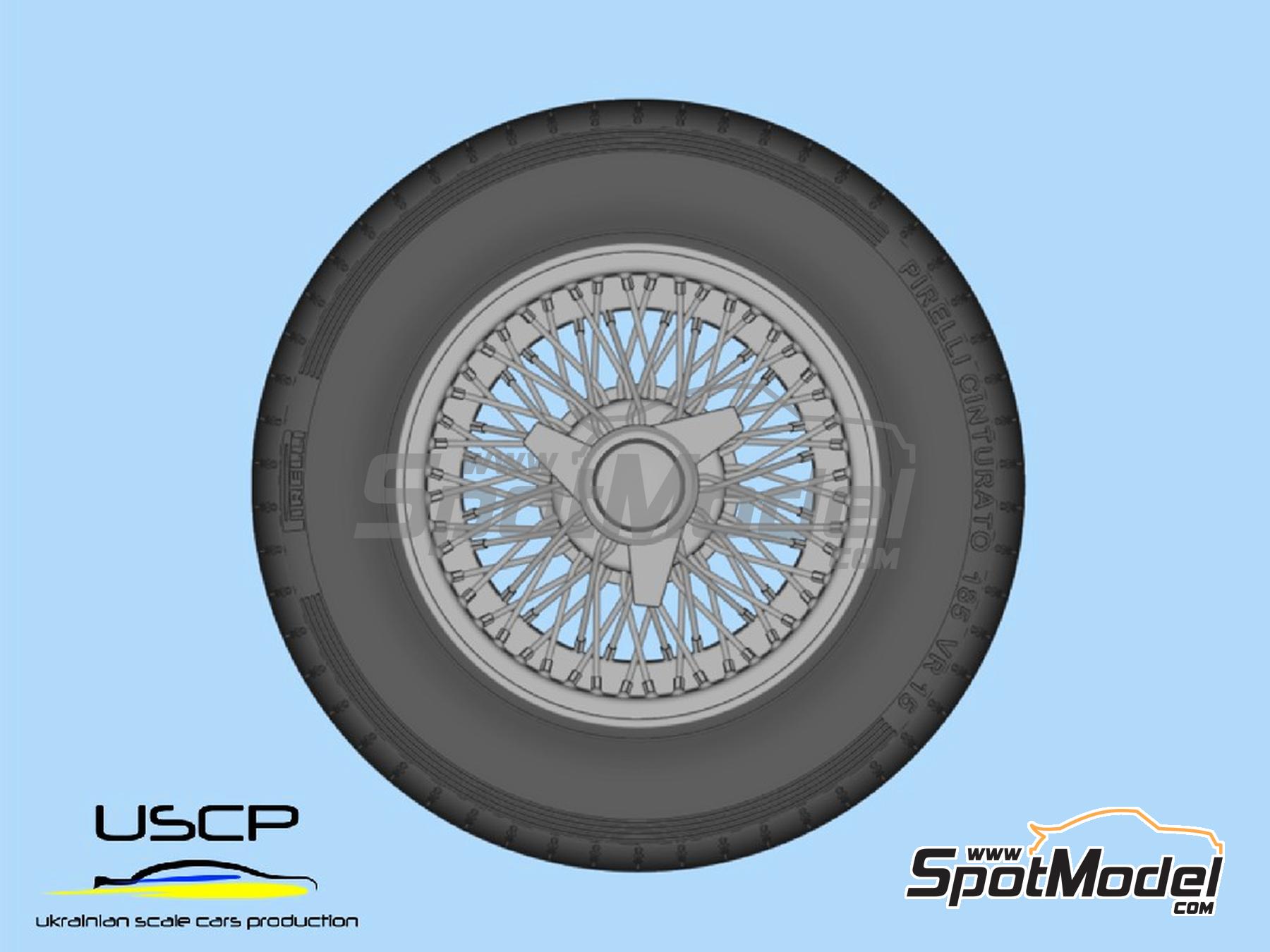 Image 6: Llantas de radios y neum&aacute;ticos de 15 pulgadas para Aston Martin DB5 | Set de llantas y neum&aacute;ticos en escala&nbsp;1/24 fabricado por USCP (ref.&nbsp;24P172)