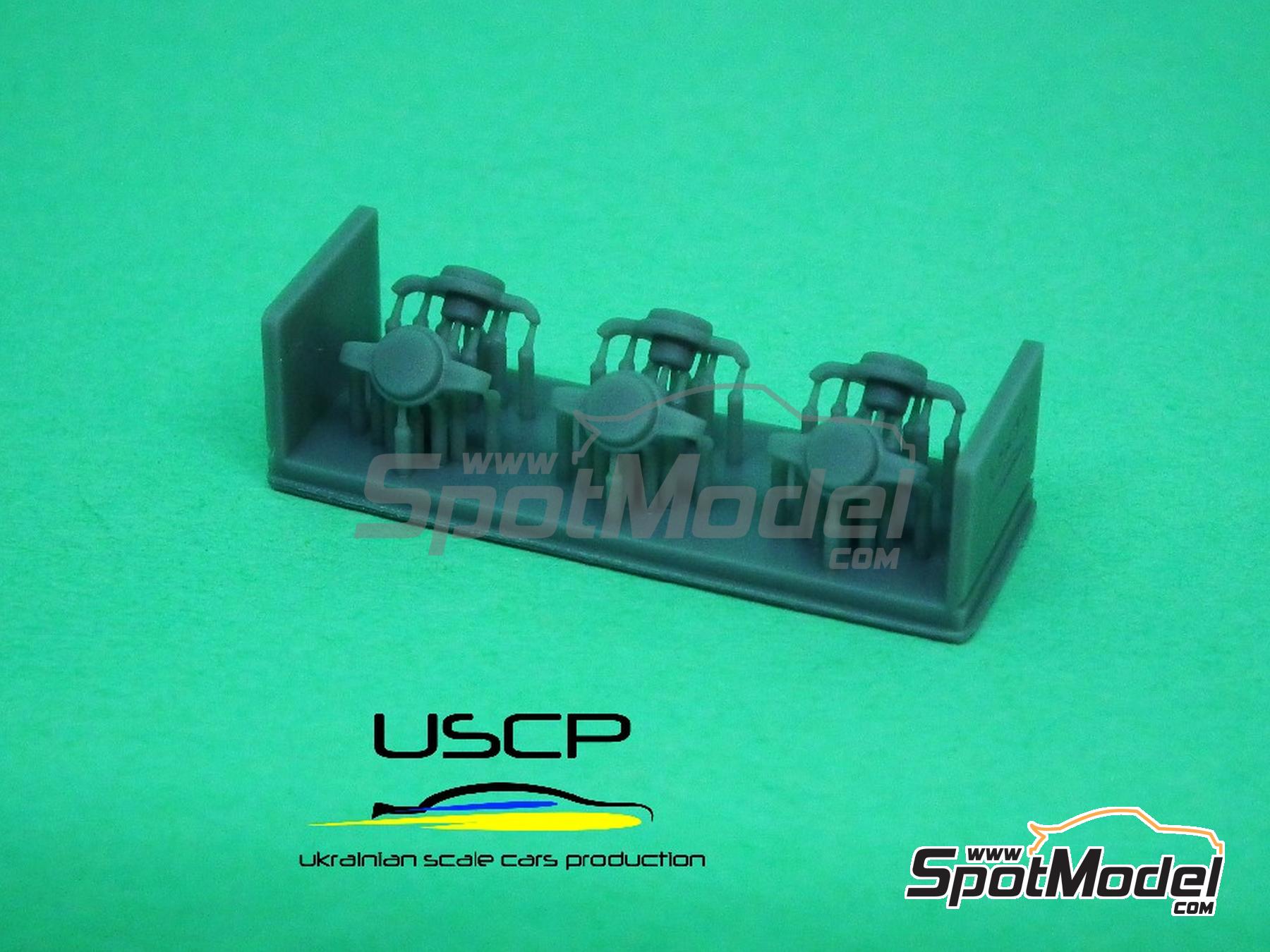 Image 3: Ferrari 250 Testa Rossa Wire rims and tires 16 inches | Rims and tyres set in 1/24 scale manufactured by USCP (ref.&nbsp;24P175)
