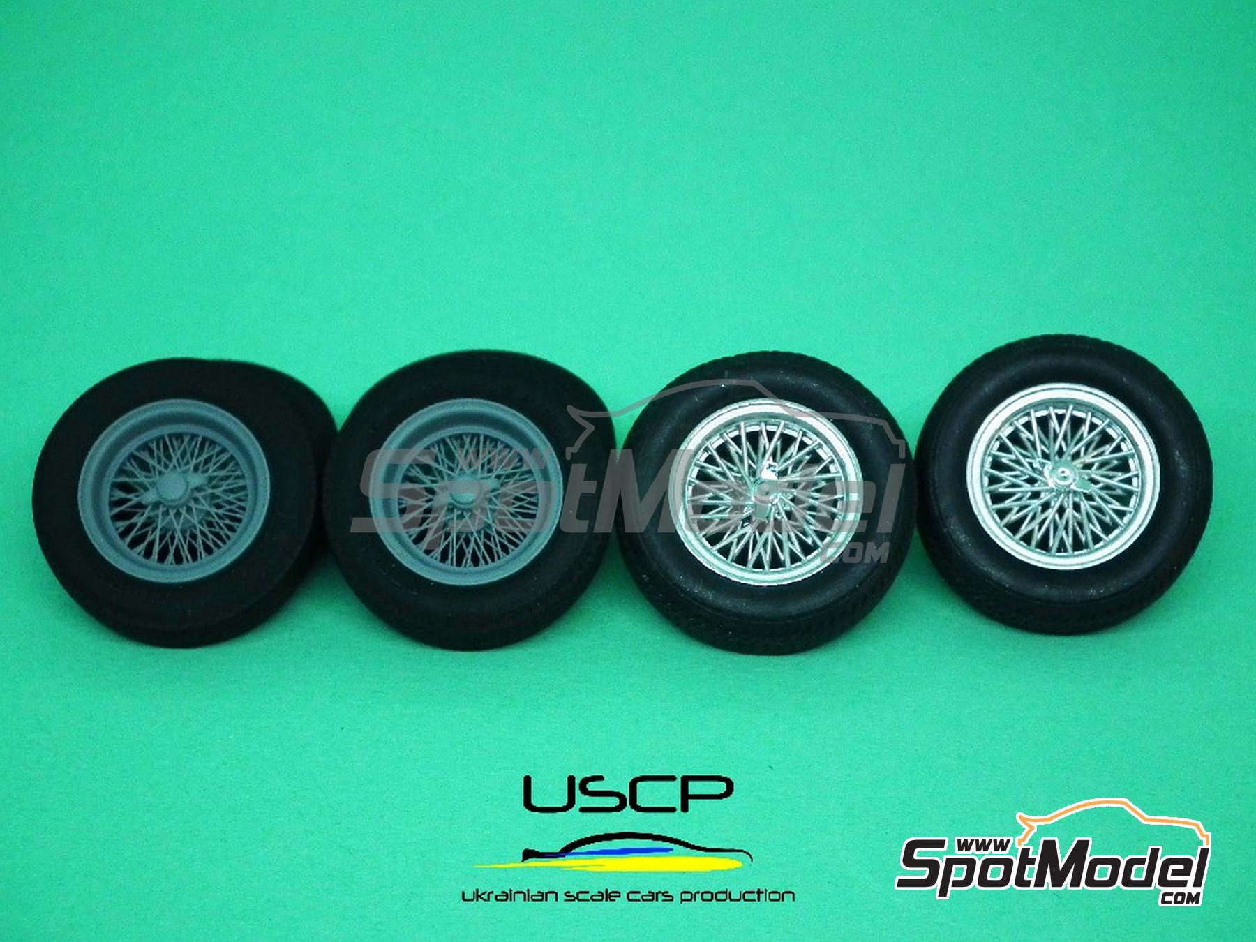 Image 5: Ferrari 250 Testa Rossa Wire rims and tires 16 inches | Rims and tyres set in 1/24 scale manufactured by USCP (ref.&nbsp;24P175)