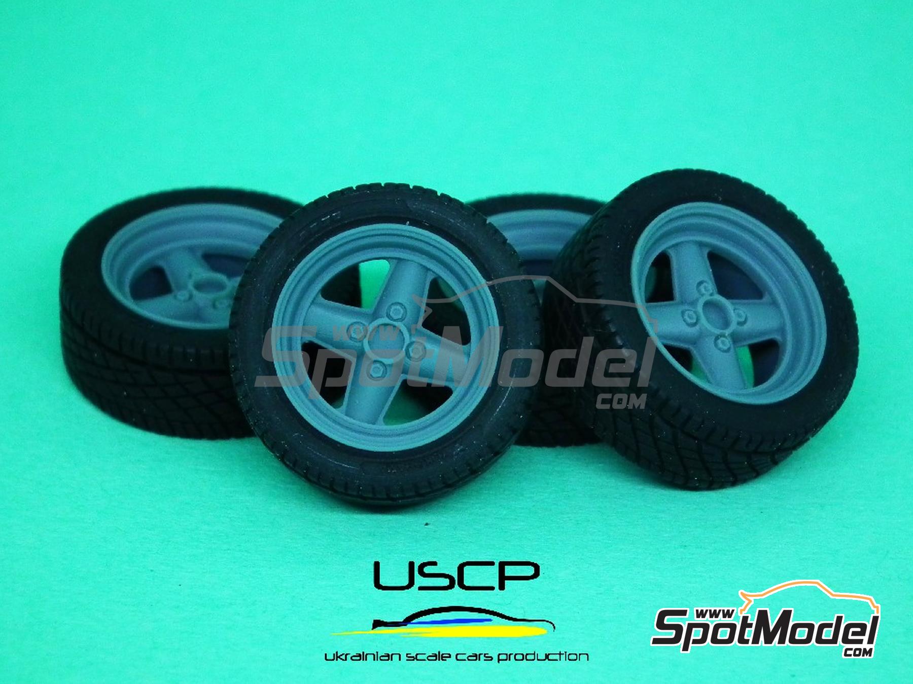Image 5: Revolution 4 spokes 13 inches | Rims and tyres set in 1/24 scale manufactured by USCP (ref. 24P182)