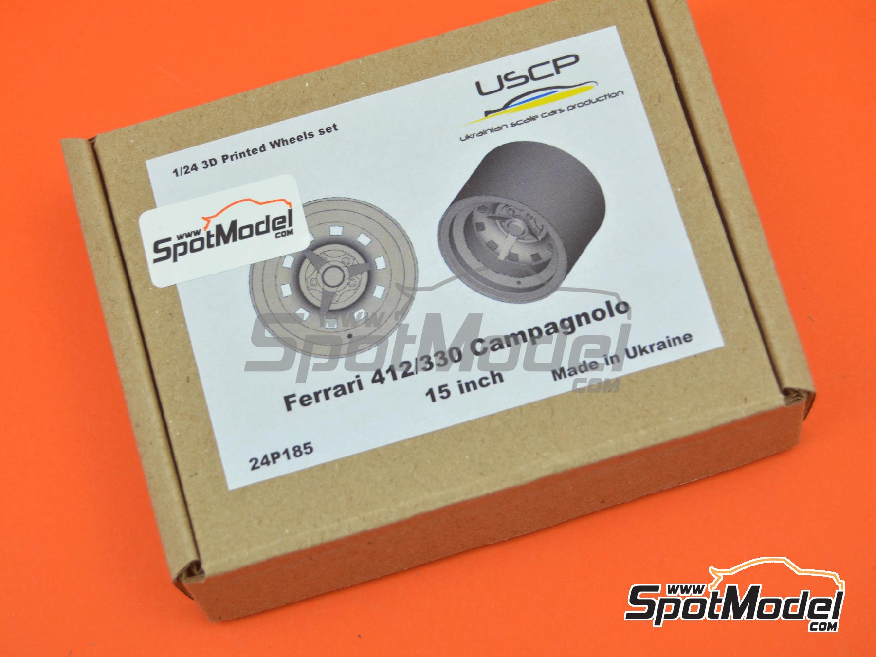 Image 7: Campagnolo 15 pulgadas para Ferrari 412 y Ferrari 330 | Llantas en escala&nbsp;1/24 fabricado por USCP (ref.&nbsp;24P185)