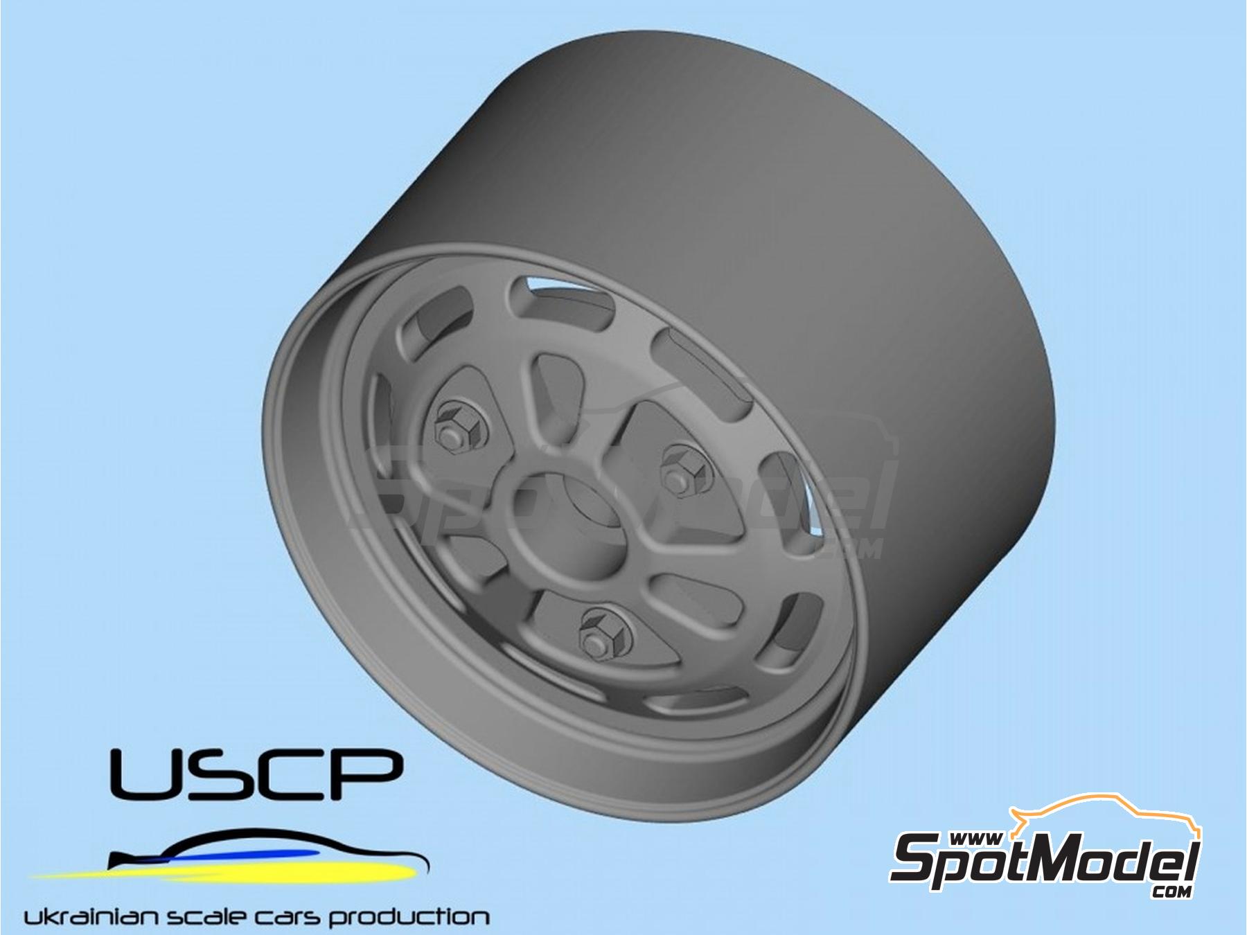 Image 2: Fergat 4 de 14 pulgadas | Set de llantas y neum&aacute;ticos en escala&nbsp;1/24 fabricado por USCP (ref.&nbsp;24P198)