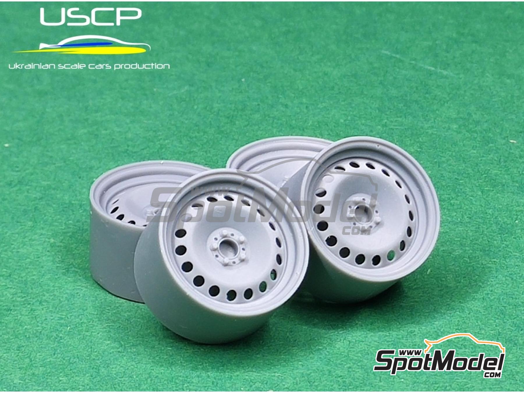 Image 1: Steel rims 16 inches | Rims and tyres set in 1/24 scale manufactured by USCP (ref.&nbsp;24P205)