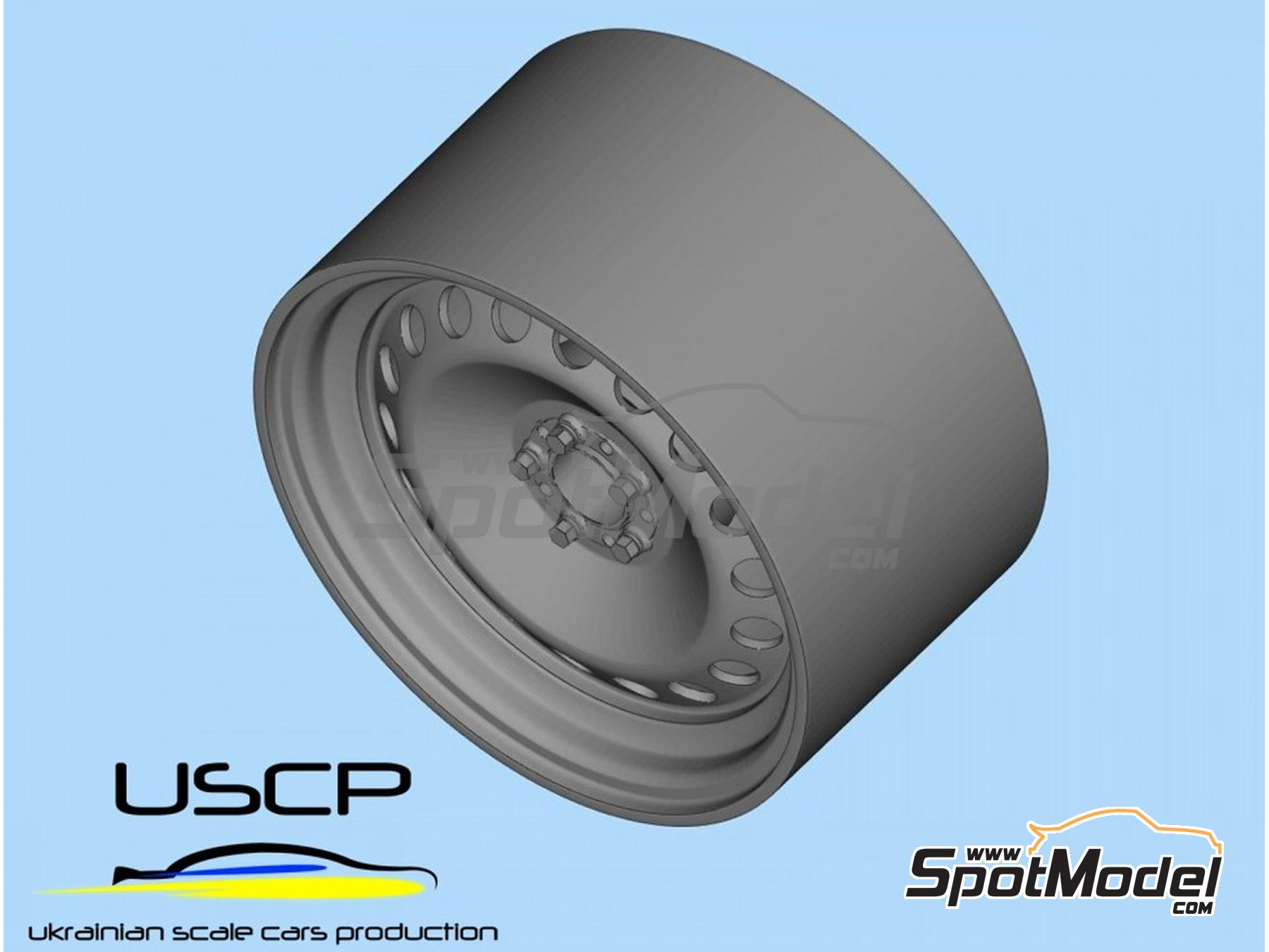 Image 3: Steel rims 16 inches | Rims and tyres set in 1/24 scale manufactured by USCP (ref.&nbsp;24P205)