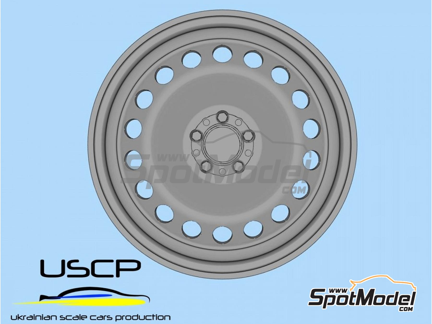 Image 4: Steel rims 16 inches | Rims and tyres set in 1/24 scale manufactured by USCP (ref.&nbsp;24P205)