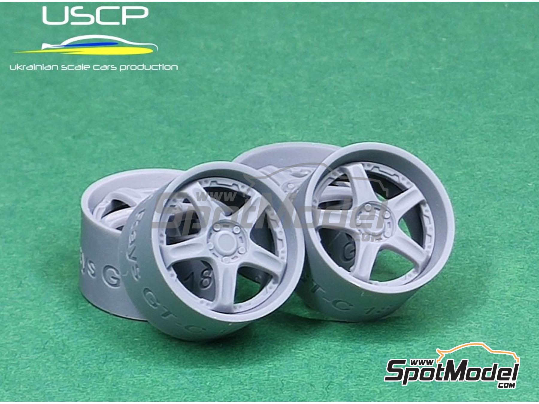 Image 1: Volk Rays GT-C 18 inches | Rims and tyres set in 1/24 scale manufactured by USCP (ref.&nbsp;24P213)