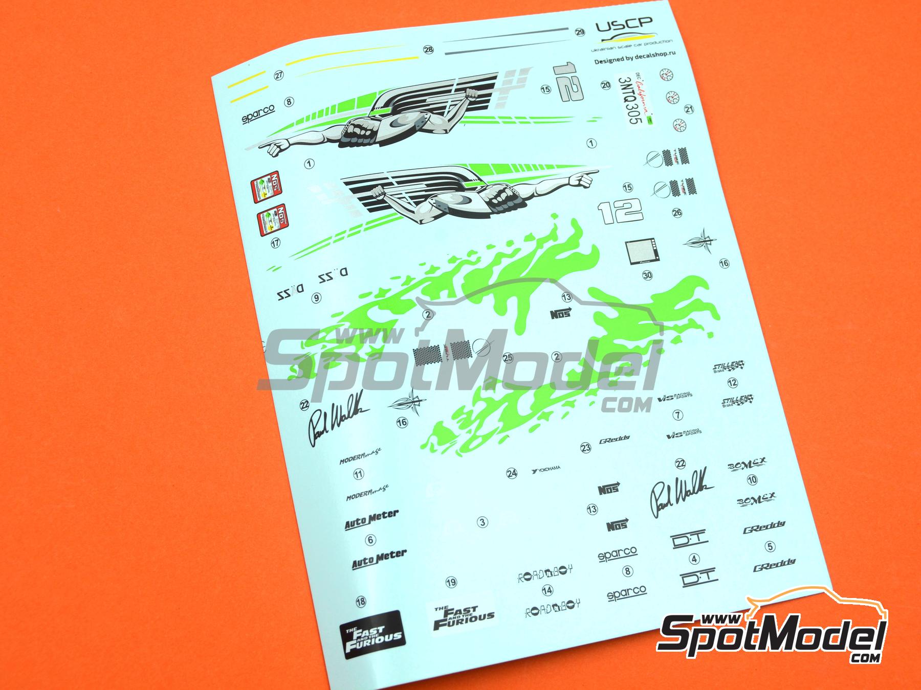 Image 29: Toyota Supra MK IV 1994 sponsored by Fast & Furious | Transkit in 1/24 scale manufactured by USCP (ref.&nbsp;24T011)