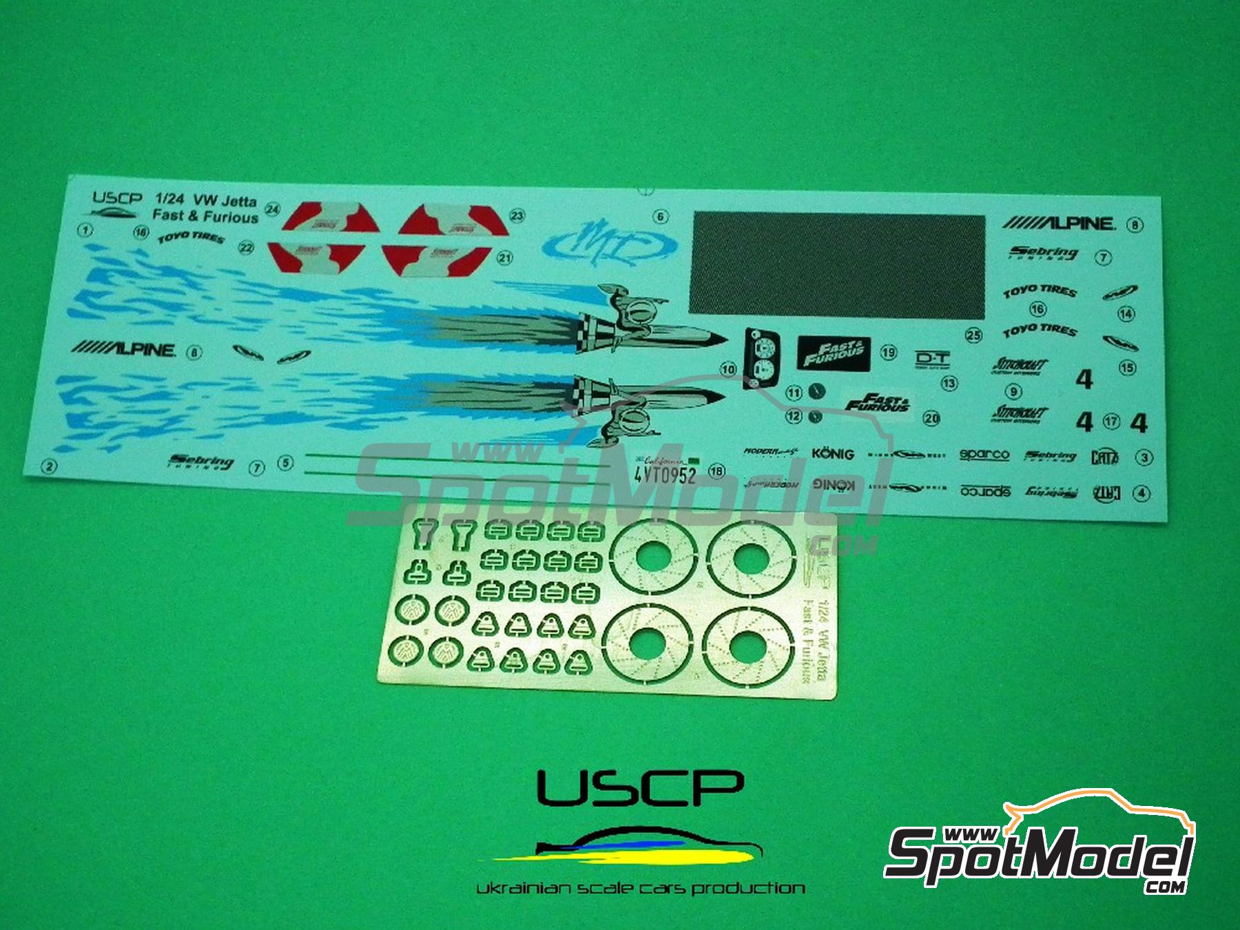 Image 12: Volkswagen Jetta sponsored by Fast & Furious | Transkit in 1/24 scale manufactured by USCP (ref.&nbsp;24T050)