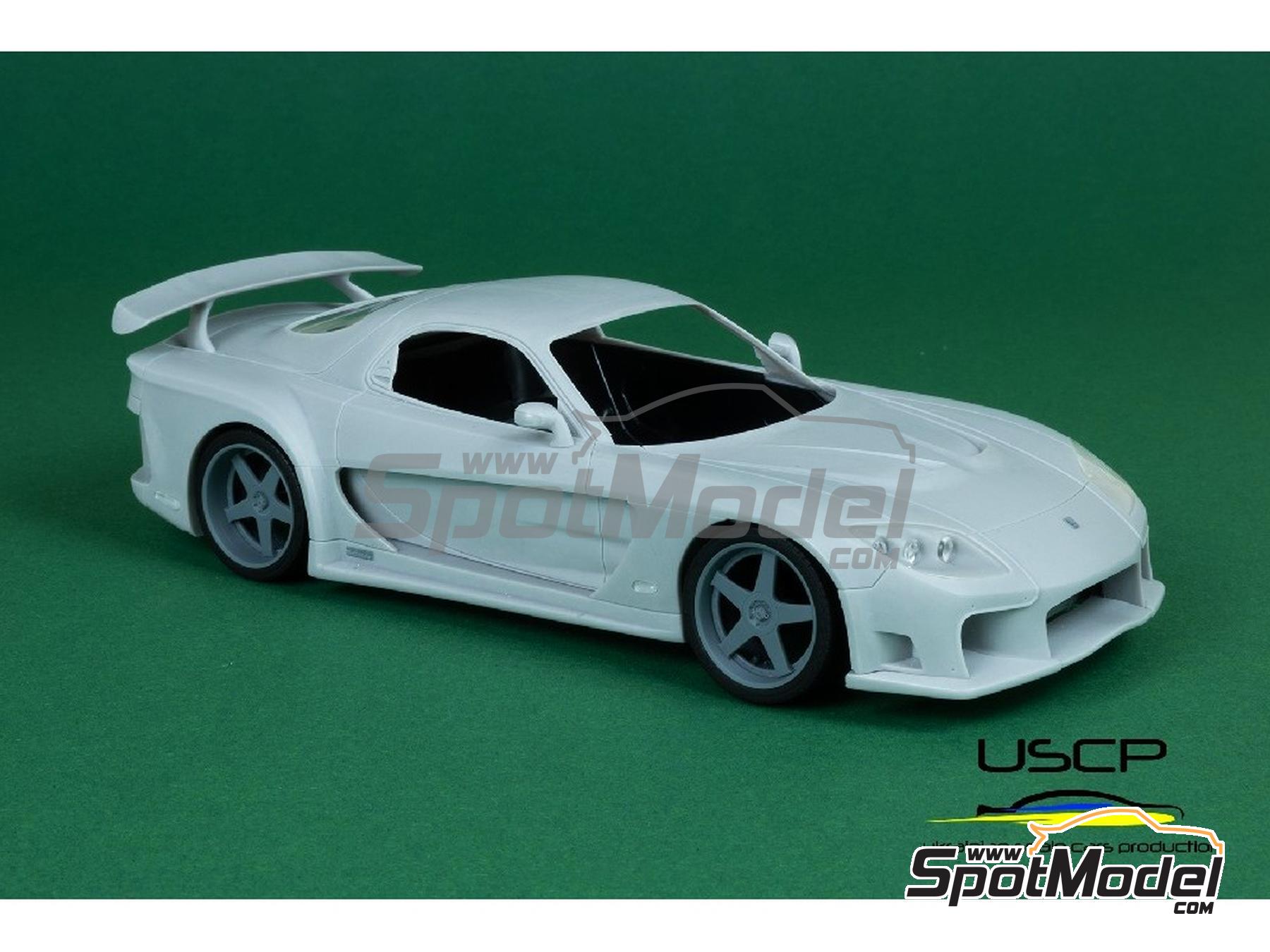 Mazda RX-7 Veilside Fortune sponsored by Fast and Furious. Transkit in 1/24  scale manufactured by USCP (ref. 24T066)