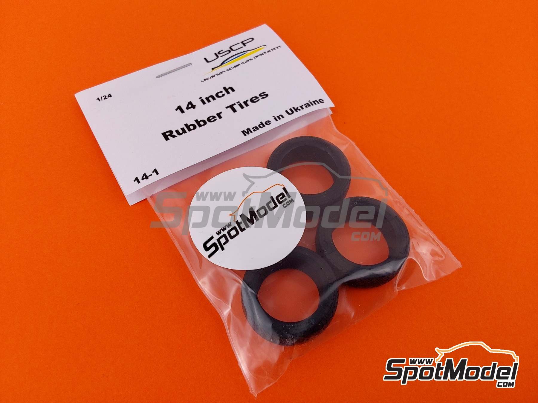 Image 2: Pirelli Cinturato 14 inch Normal Profile | Tyre set in 1/24 scale manufactured by USCP (ref.&nbsp;USCP-14-1, also 14-1)