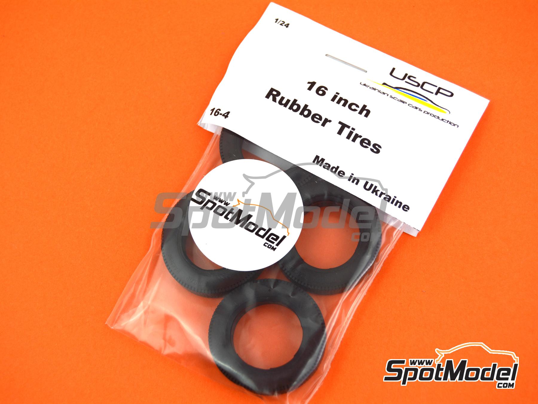 Image 2: Dunlop Racing Classic 16 inch | Tyre set in 1/24 scale manufactured by USCP (ref.&nbsp;USCP-16-4, also 16-4)