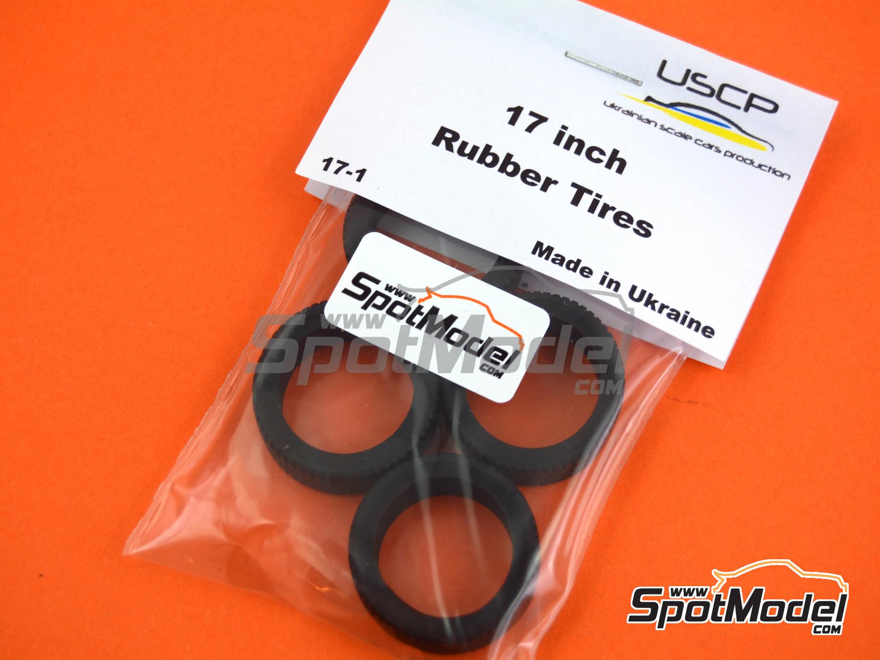 Image 2: Brigestone Potenza 17 inch Normal Profile | Tyre set in 1/24 scale manufactured by USCP (ref.&nbsp;USCP-17-1, also 17-1)