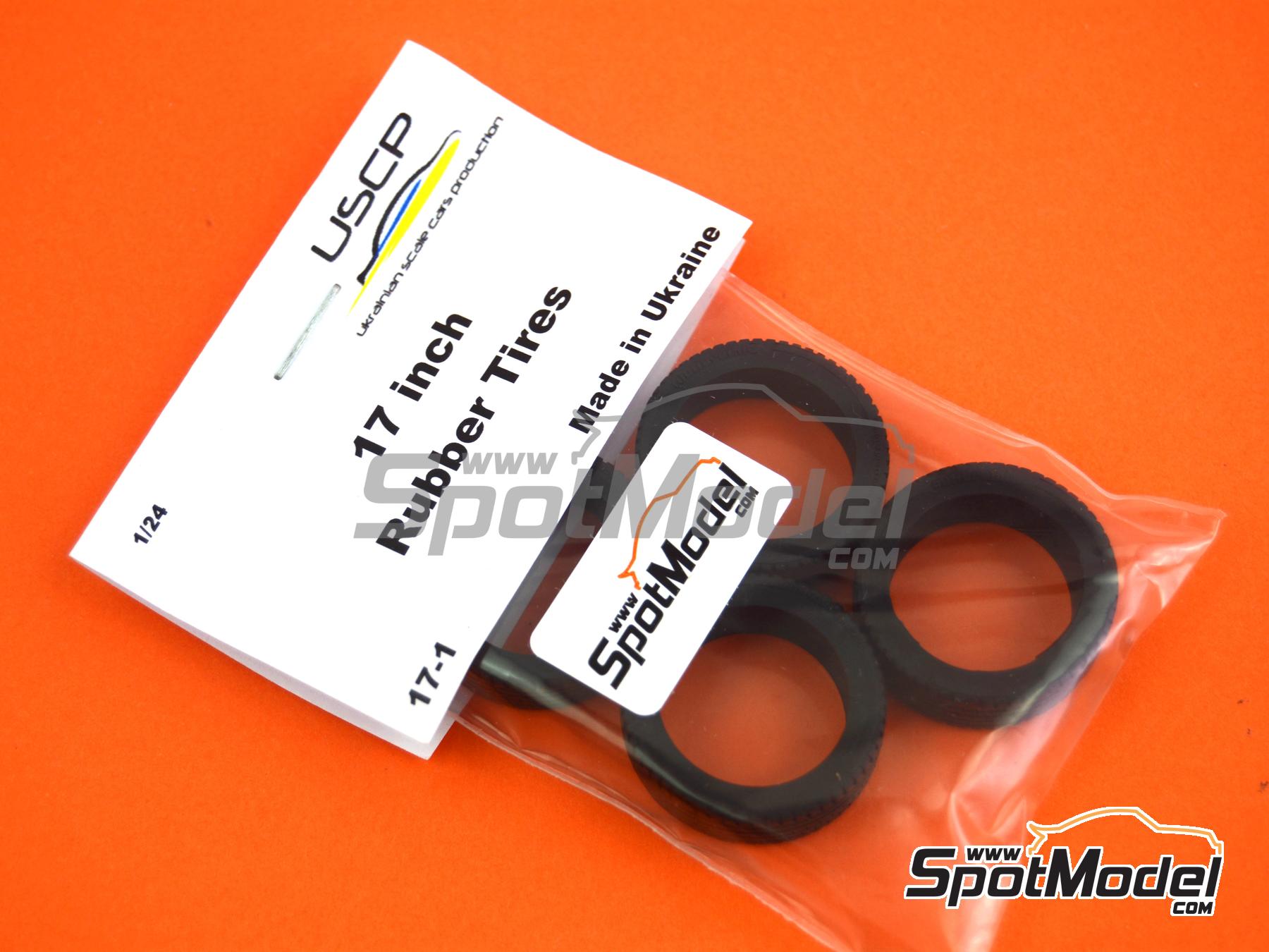 Image 4: Brigestone Potenza 17 inch Normal Profile | Tyre set in 1/24 scale manufactured by USCP (ref.&nbsp;USCP-17-1, also 17-1)