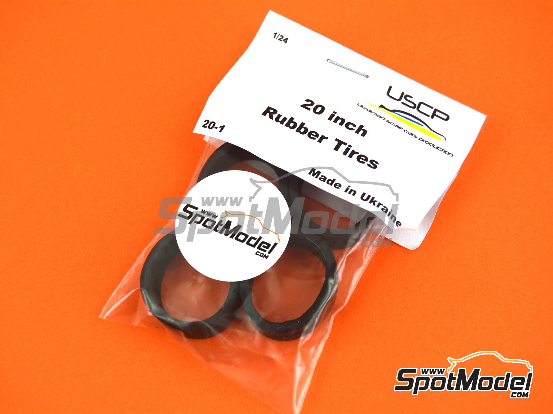Image 2: Michelin Pilot Sport 20 inch Normal Profile | Tyre set in 1/24 scale manufactured by USCP (ref.&nbsp;USCP-20-1, also 20-1)