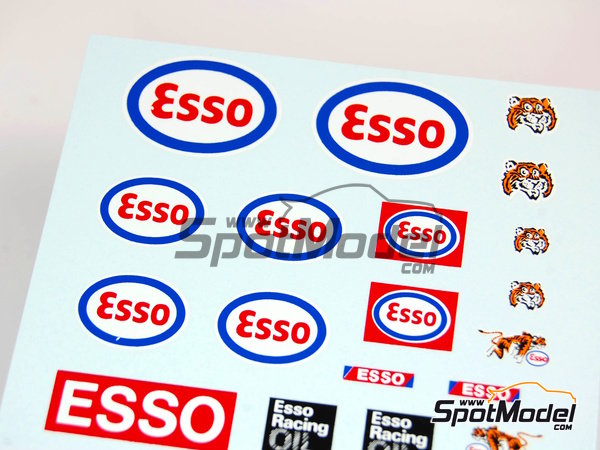 1:24 Decal Abziehbilder Esso Sponsoren Decal PP07-2 195 x 90 mm 