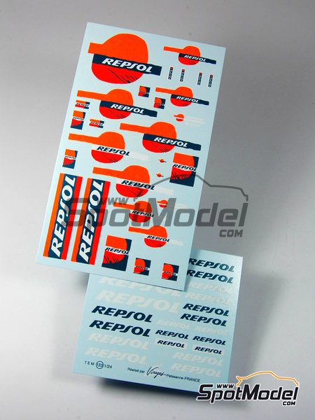 VIRAGES  T133 DECALS 1/24  LOGOS " REPSOL " FLUO 
