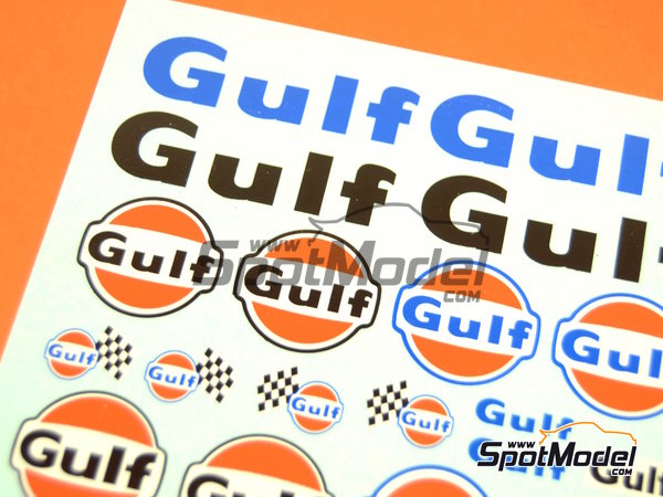 DECALS 1/18 DIVERS LOGOS GULF T340 